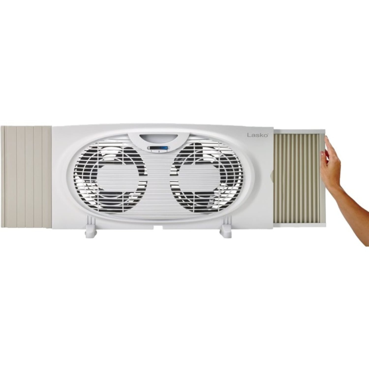 Lasko Twin Window Fan, 2 Speed, Quiet, Carrying Handle, Manual Control, Energy Efficient, Safety Fuse, 10.2inH x 5.2inW, White - Image 6