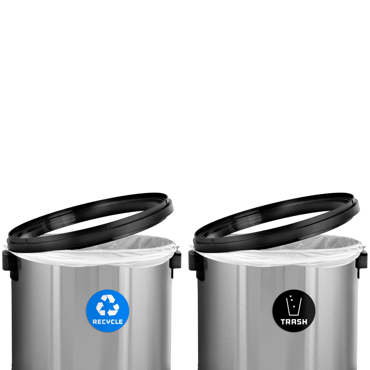 Alpine Industries Stainless Steel Indoor Recycling Receptacle And Trash Compost With Swivel Lid, 17 Gallons, Silver - Image 4