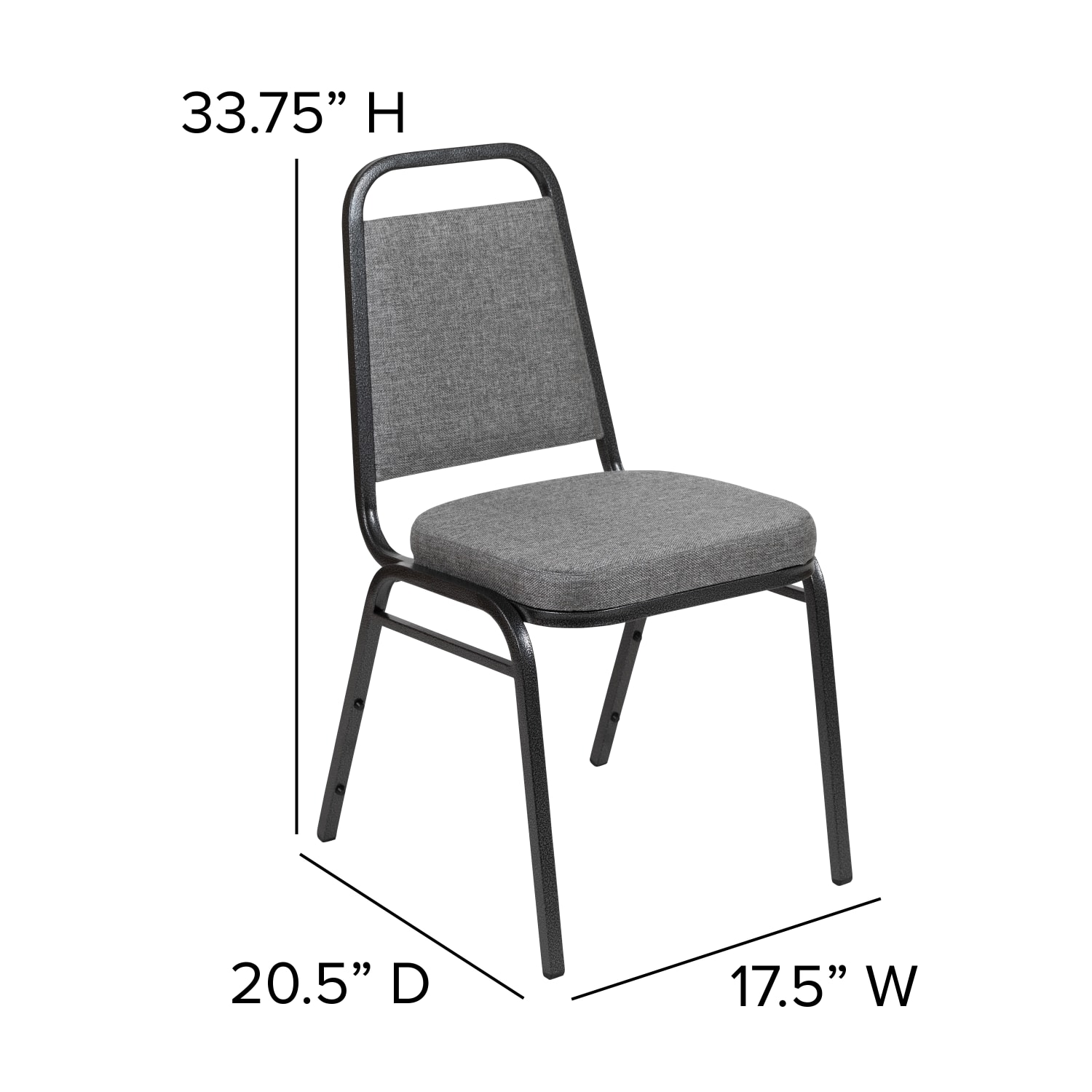 Flash Furniture HERCULES Series Trapezoidal Back Stacking Banquet Chair With 2 12in Thick Seat GraySilver PopularChairscom