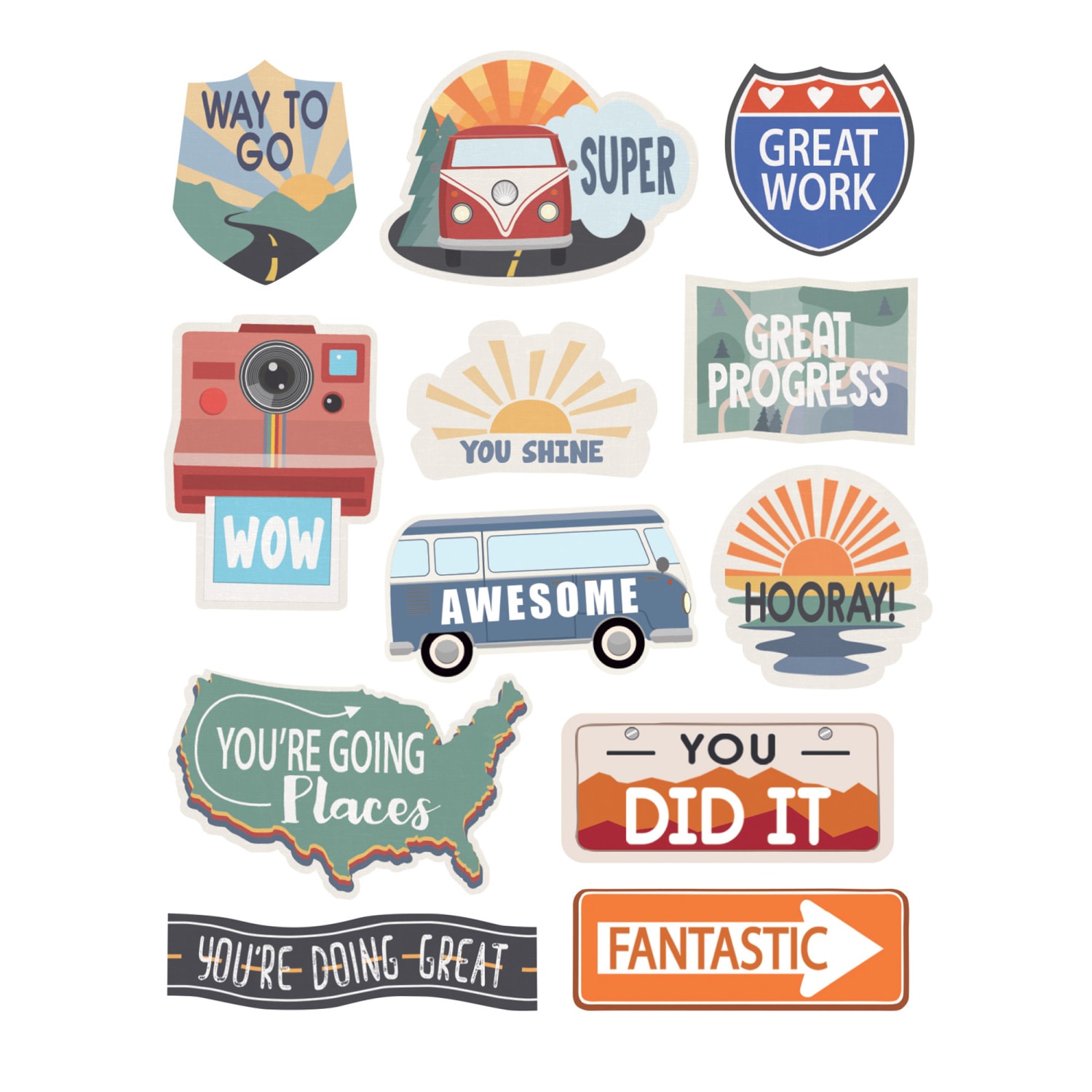 Teacher Created Resources Moving Mountains Road Trip Stickers, 72 Per Pack, 12 Packs - Image 5