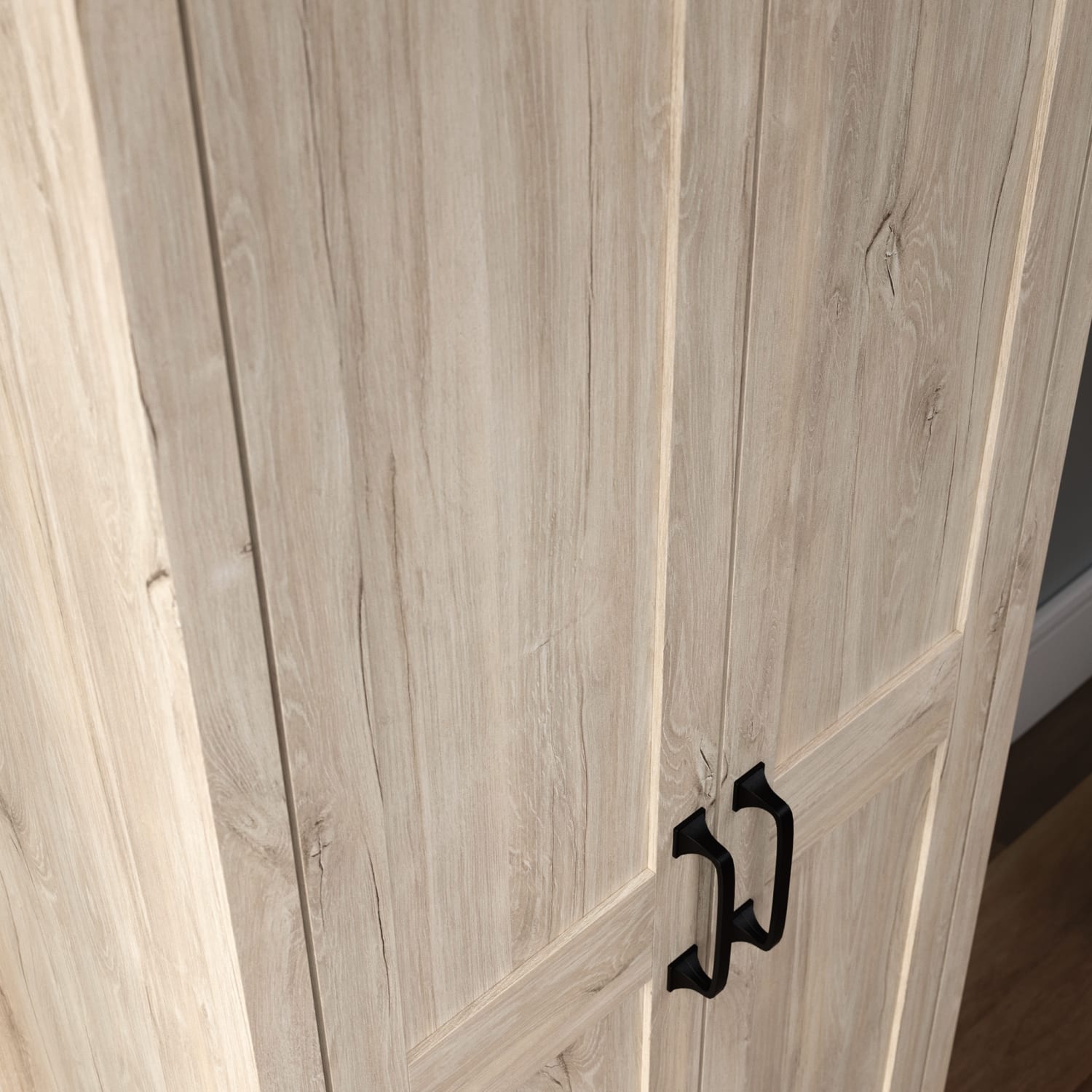 Sauder Select 28inW 2-Door Storage Cabinet, Chalk Oak - Image 6