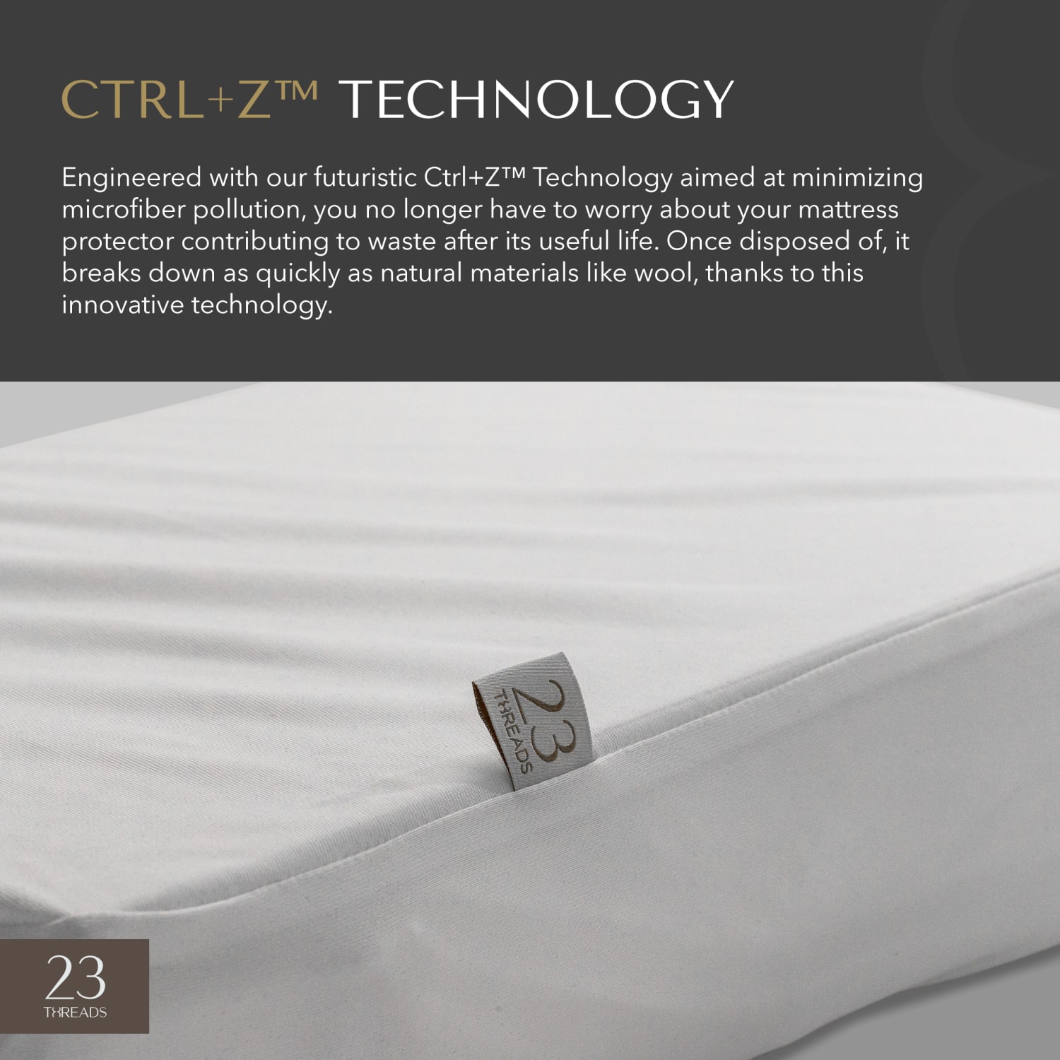 23 Threads Knitted Polyester Mattress Protector, Ctrl+Z Technology, White, King, Case Of 10 - Image 4
