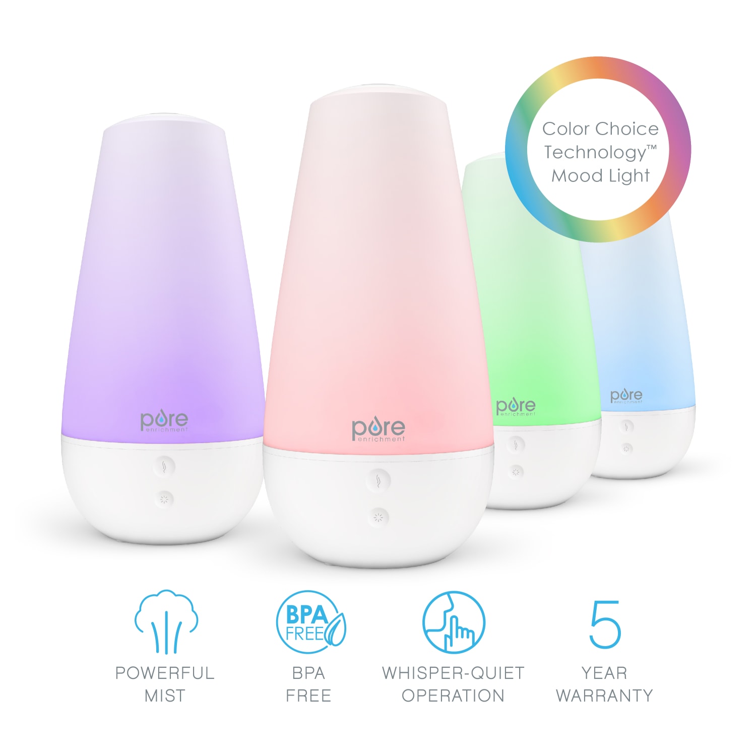 Pure Enrichment PureSpa XL Cool Mist Humidifier And Essential Oil Diffuser, 5-1/2in x 12in - Image 4