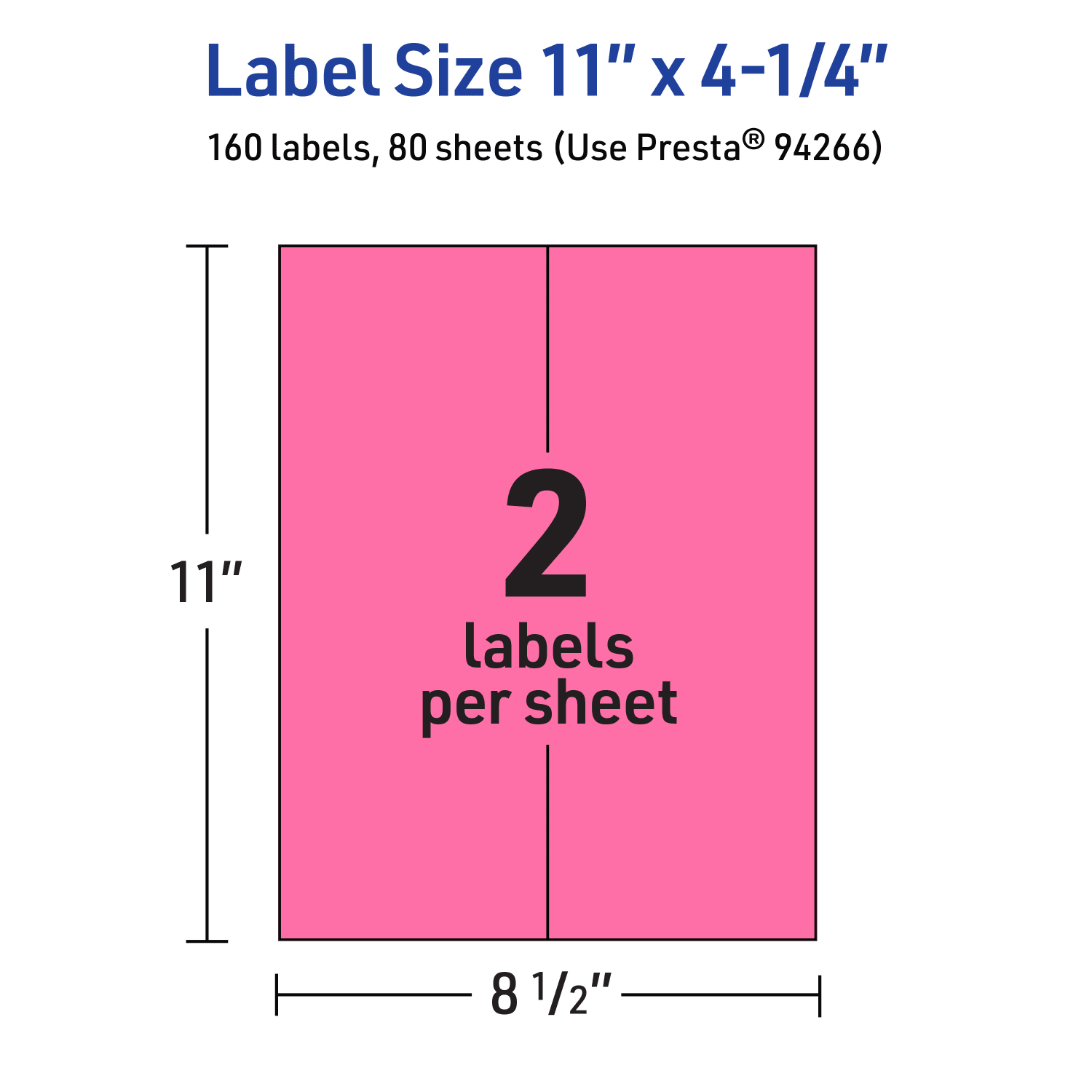 Avery Printable Labels, 94266-BPP80, Rectangle, 11in x 4-1/4in, Matte Bright Pink, Pack of 160 - Image 6