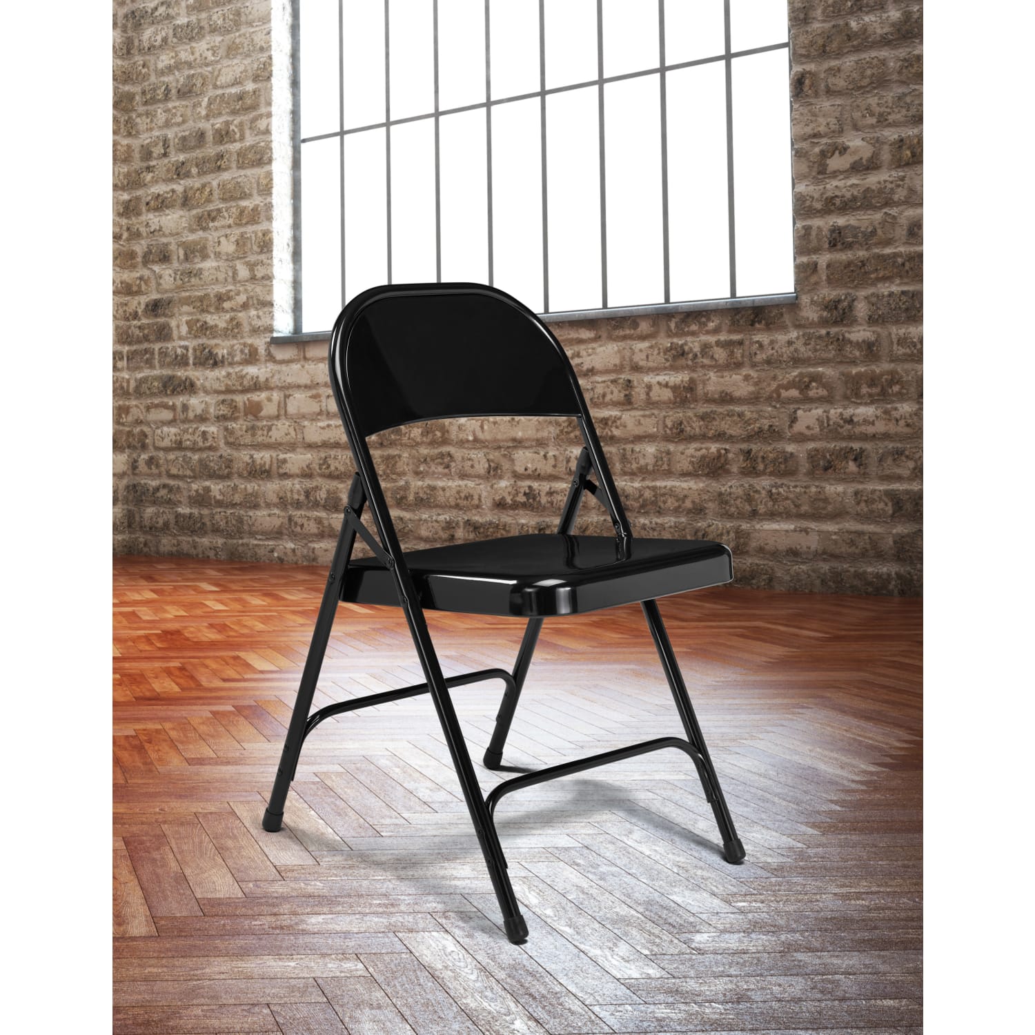 National Public Seating Series 50 Steel Folding Chairs Black Set Of 4 Chairs PopularChairscom
