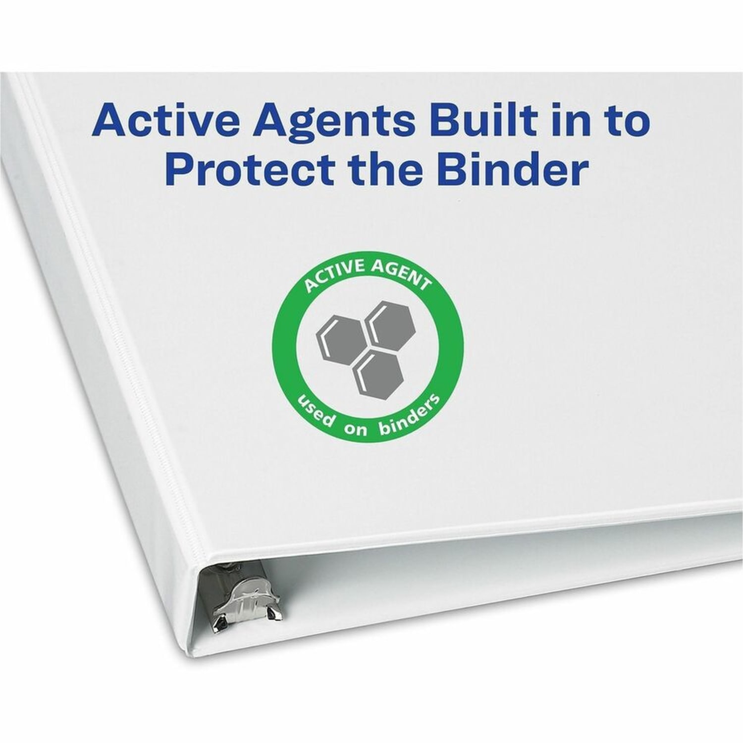 Avery Touchguard View 3-Ring Binder With EZ-Turn Rings And Antimicrobial Protection, 1in D-Rings, 40% Recycled, White - Image 4