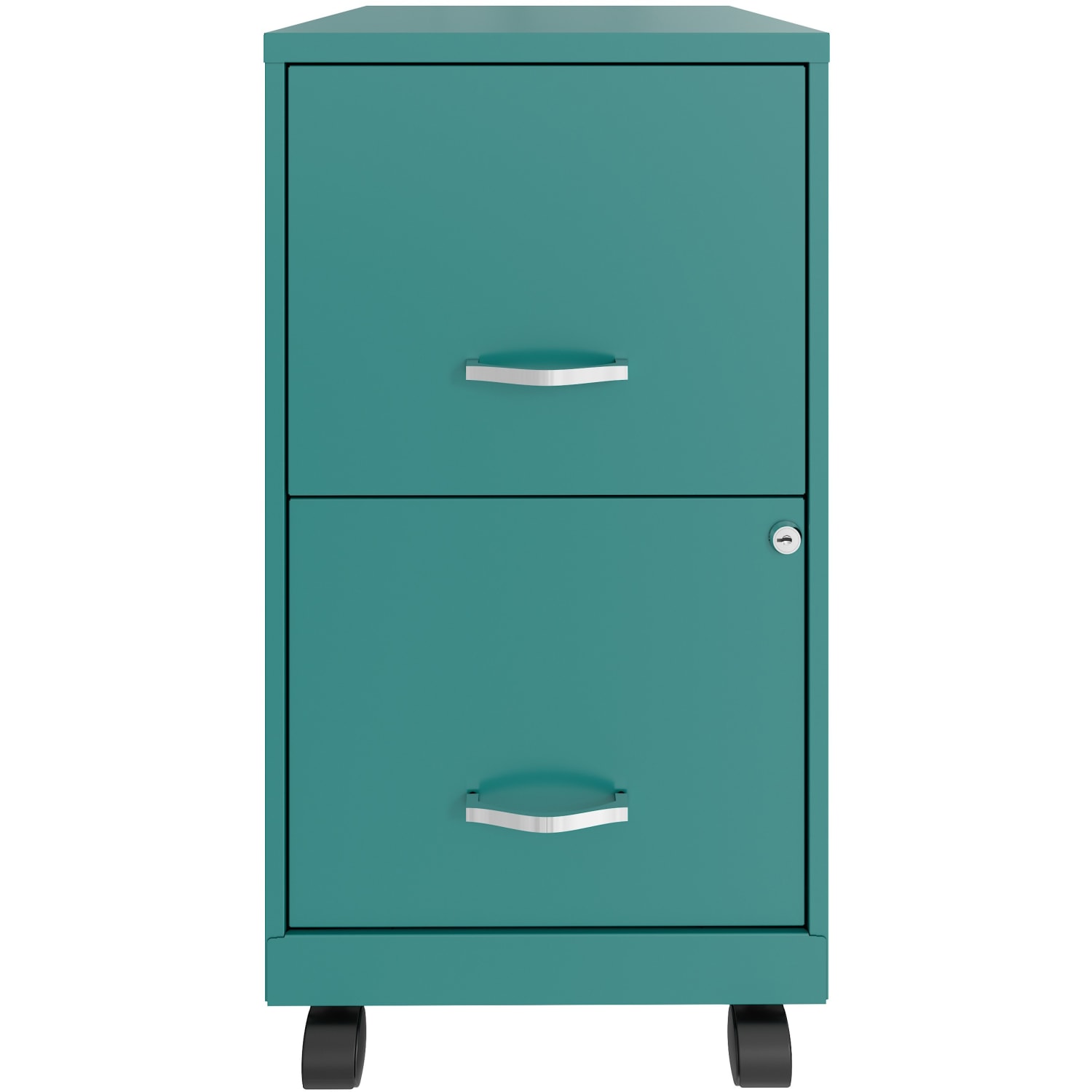 Realspace SOHO Smart 18inD Vertical 2-Drawer Mobile File Cabinet, Teal, 25106