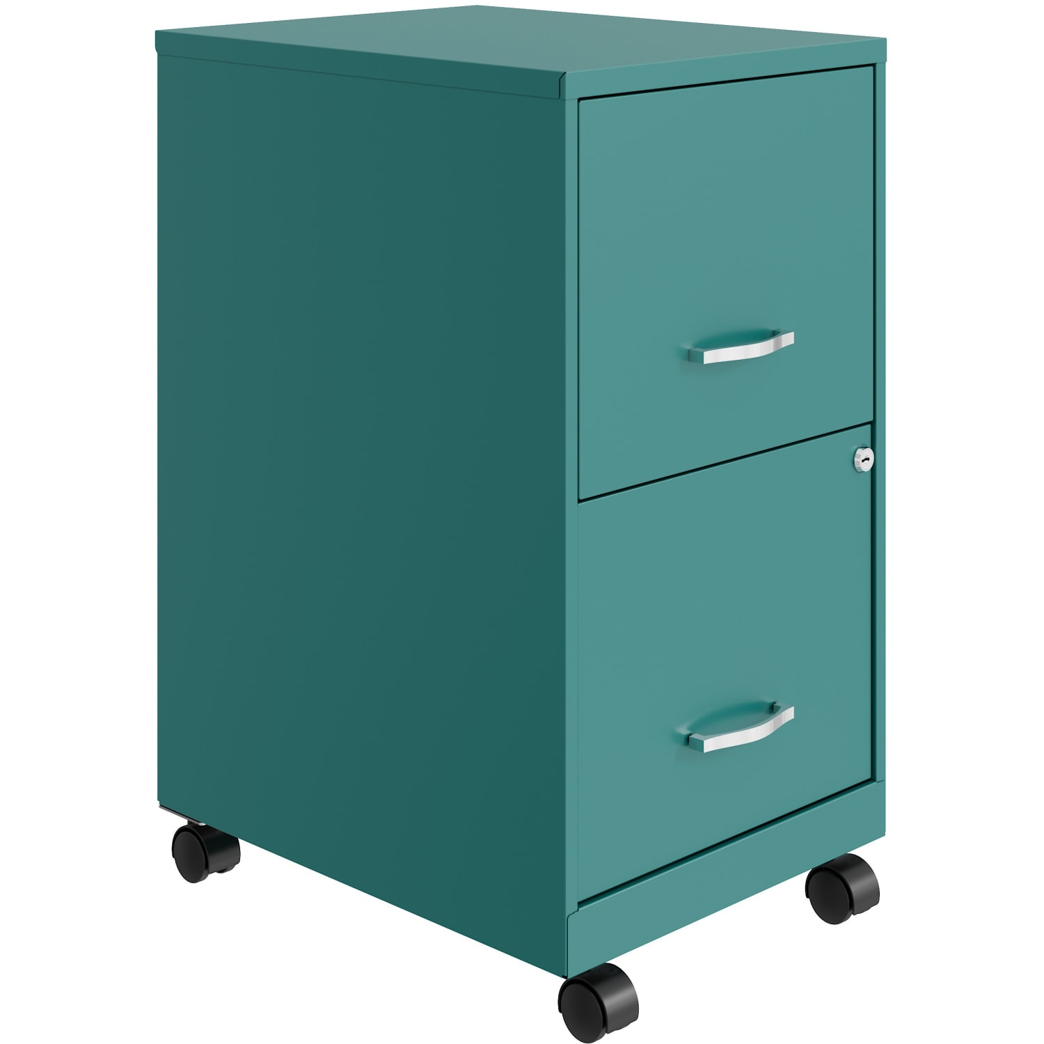 Realspace SOHO Smart 18inD Vertical 2-Drawer Mobile File Cabinet, Teal, 25106 - Image 4