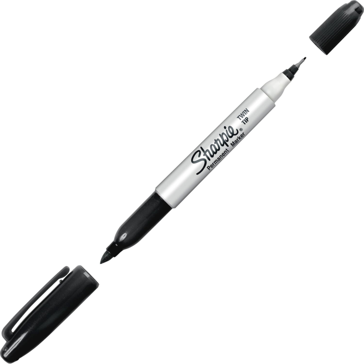 Sharpie Twin Tip Permanent Markers - Fine, Ultra Fine Marker Point - Black Ink - Alcohol Based - 4/Pack - 6 / Bag - Image 3