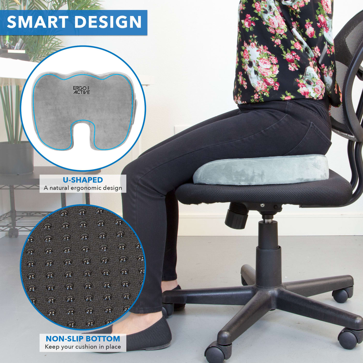 Mount It ErgoActive Cooling Gel Seat Cushion Foam 13 1316inH x 17 34inW x 3inD Gray PopularChairscom