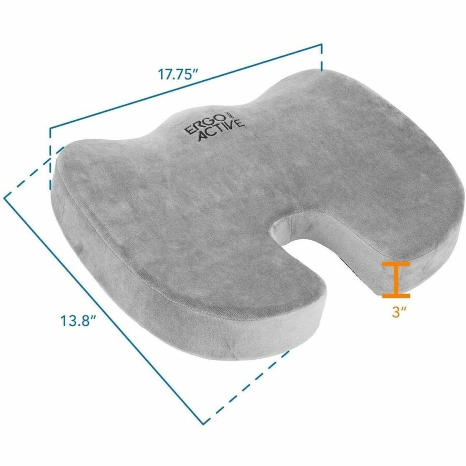 Mount It ErgoActive Cooling Gel Seat Cushion Foam 13 1316inH x 17 34inW x 3inD Gray PopularChairscom