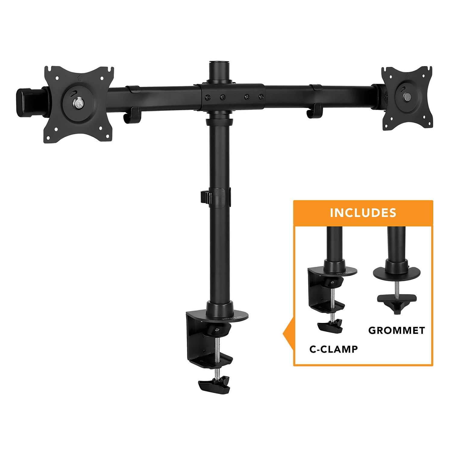 Mount-It! Dual Monitor Desk Mount, Black, MI-2772 - Image 3
