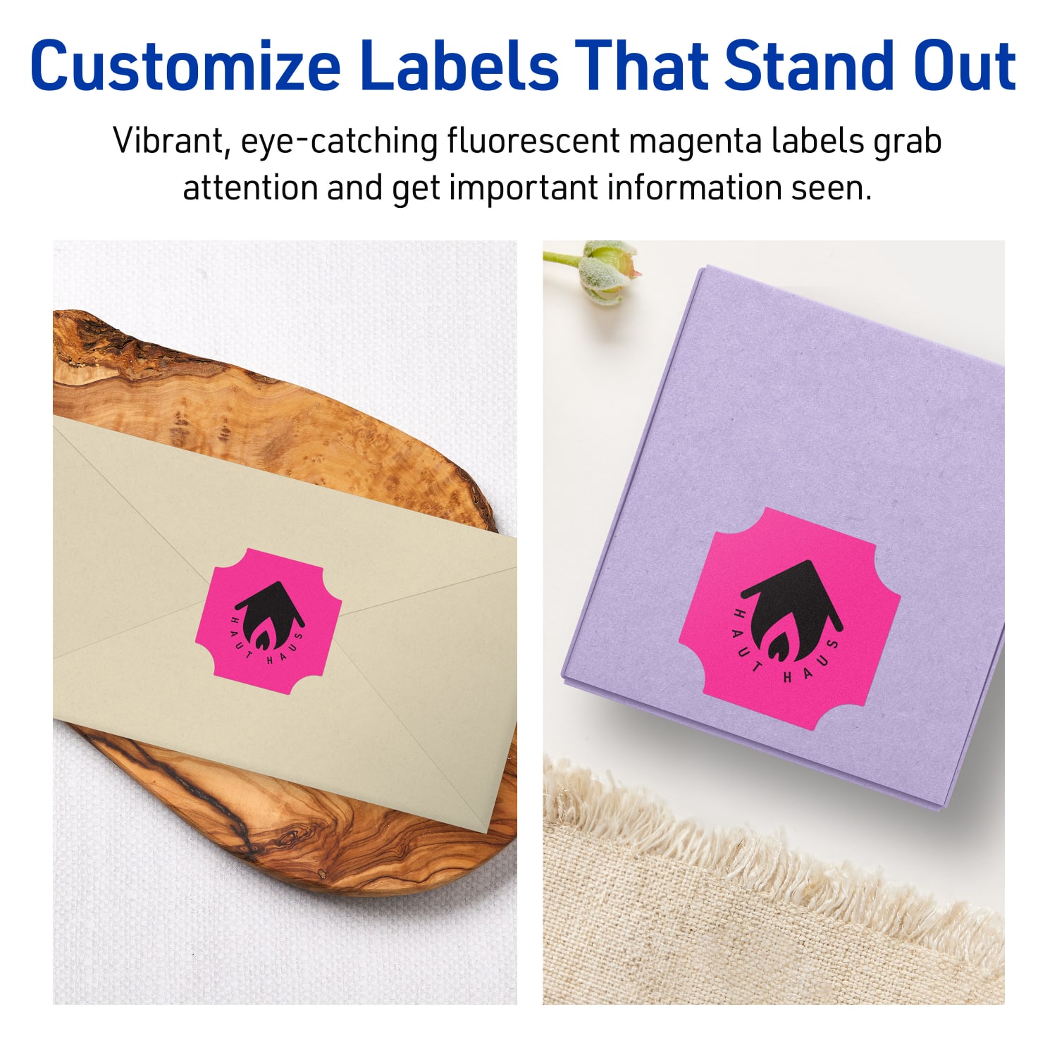 Avery Print-To-The-Edge Labels With Sure Feed Technology, 94110-NMP20, Square Scalloped, 1-5/8in x 1-5/8in, Matte Neon Magenta, Pack of 400 - Image 4