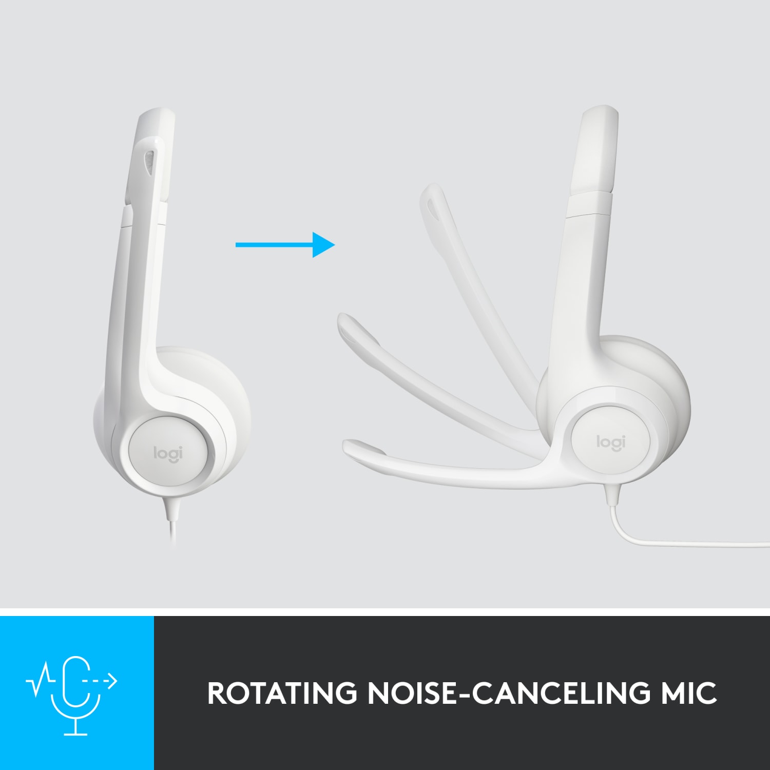 Logitech H390 Wired Headset For PC/Laptop, Off-White, 981-001285 - Image 4