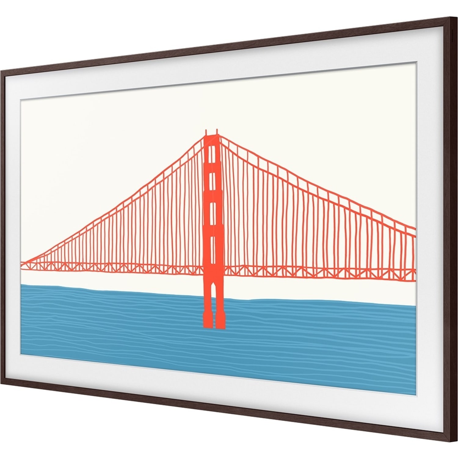 Samsung (2021) 75in The Frame Customizable Bezel - Modern Brown - 66.36in x 38.02in Frame Size - Rectangle - Landscape - Magnetic - Brown - Image 4