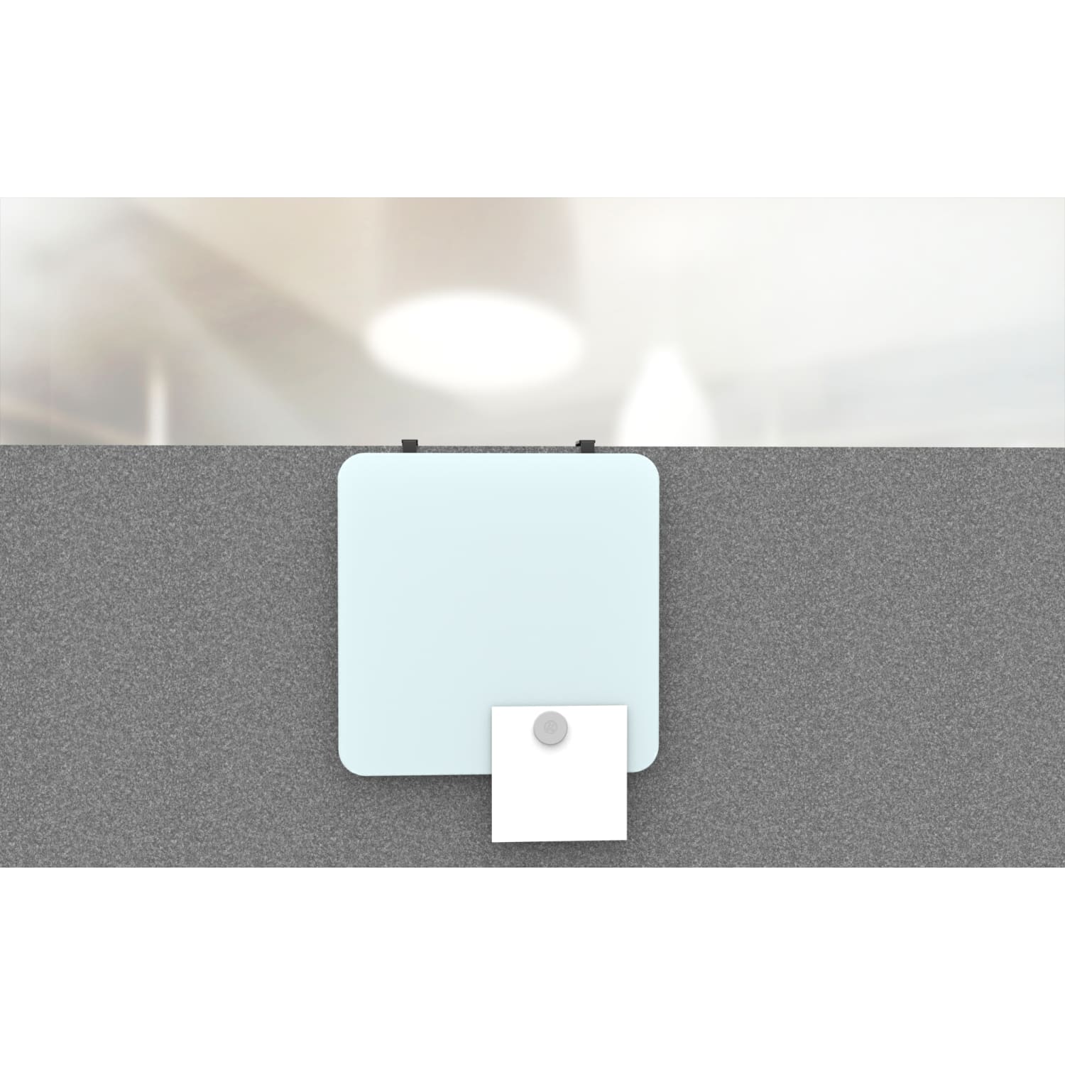 U Brands Frameless Magnetic Cubicle/Wall Glass Dry Erase Board, 12in X 12in, Frosted White - Image 3