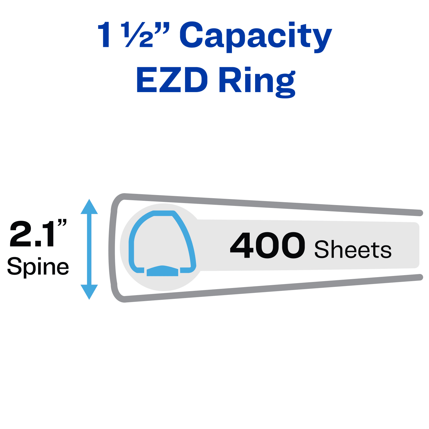 Avery Heavy-Duty Framed View 3-Ring Binder, 1.5in One Touch EZD Rings, Navy Blue, 1 Binder - Image 3
