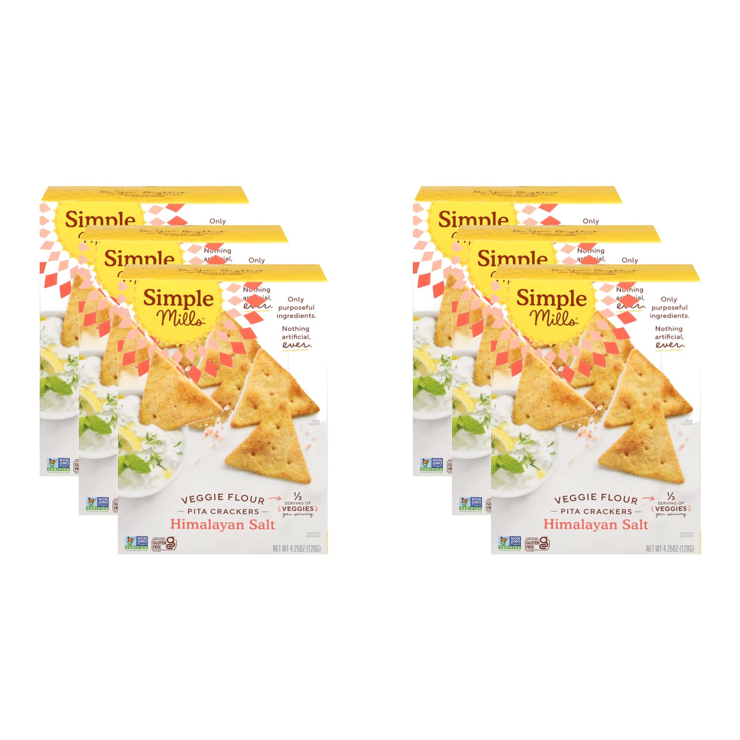 Simple Mills Pita Crackers, Himalayan Salt Veggie, 4.25 Oz, Total Qty 6 - Image 3