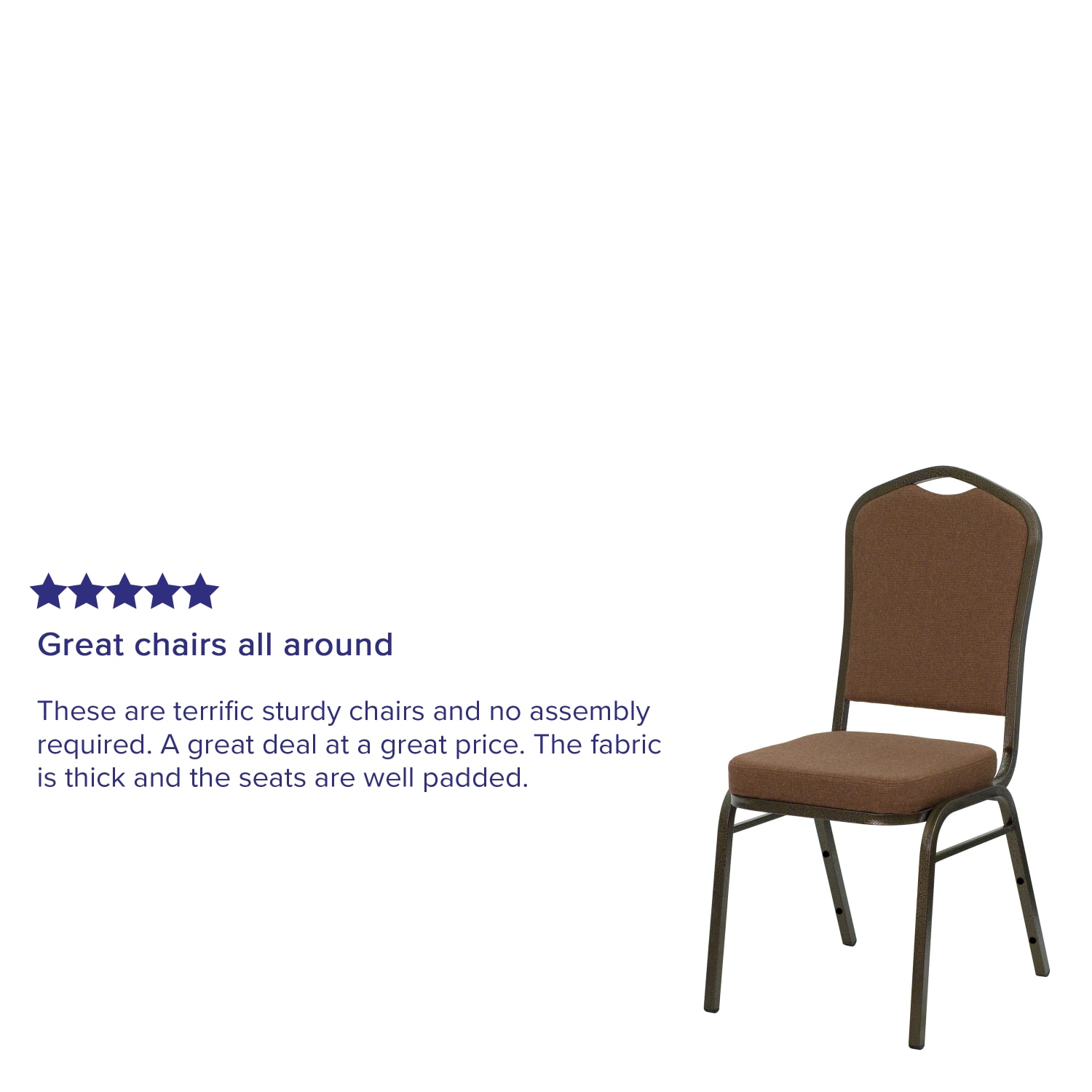Flash Furniture HERCULES Series Crown Back Stacking Banquet Chair, Coffee/Goldvein - Image 5