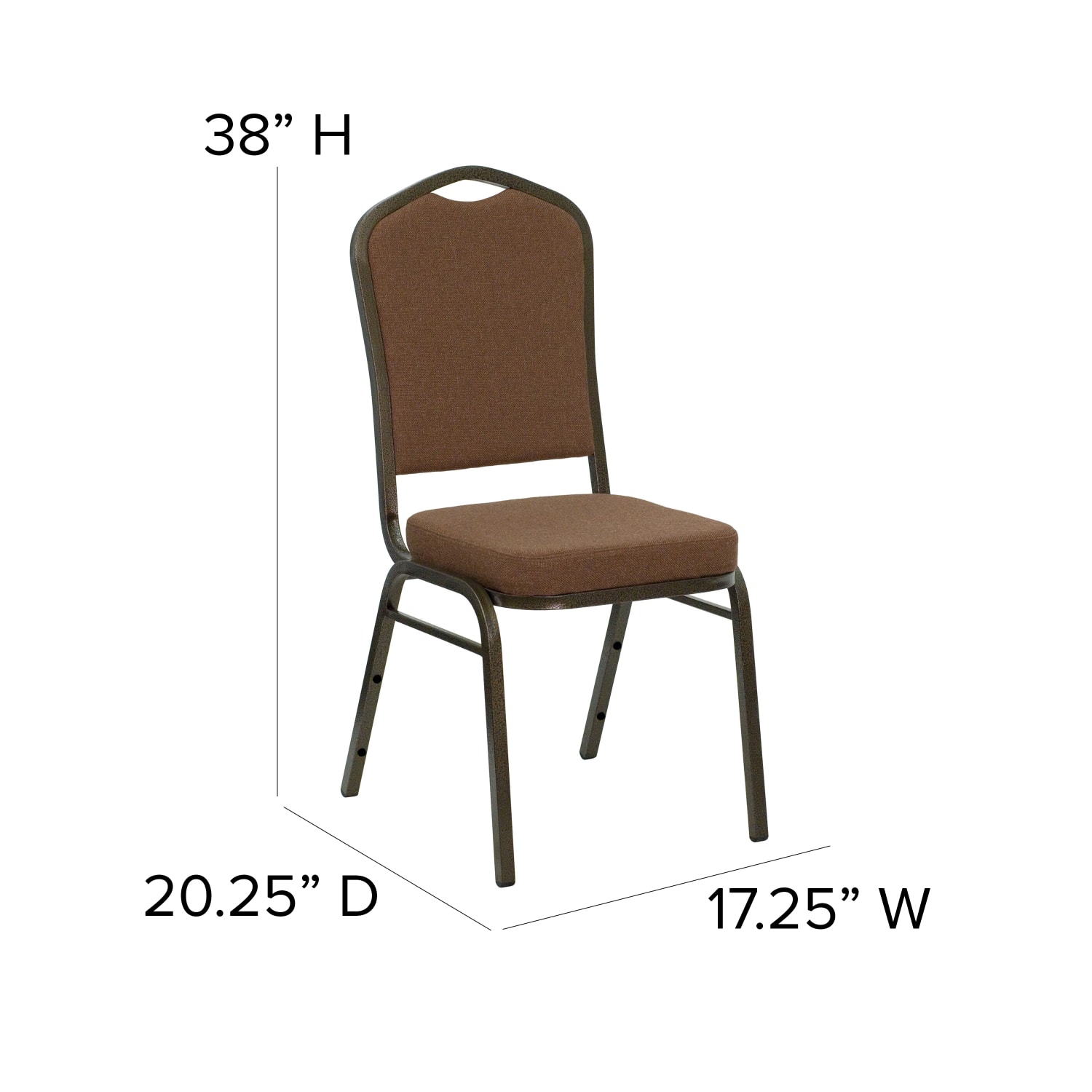 Flash Furniture HERCULES Series Crown Back Stacking Banquet Chair, Coffee/Goldvein - Image 7