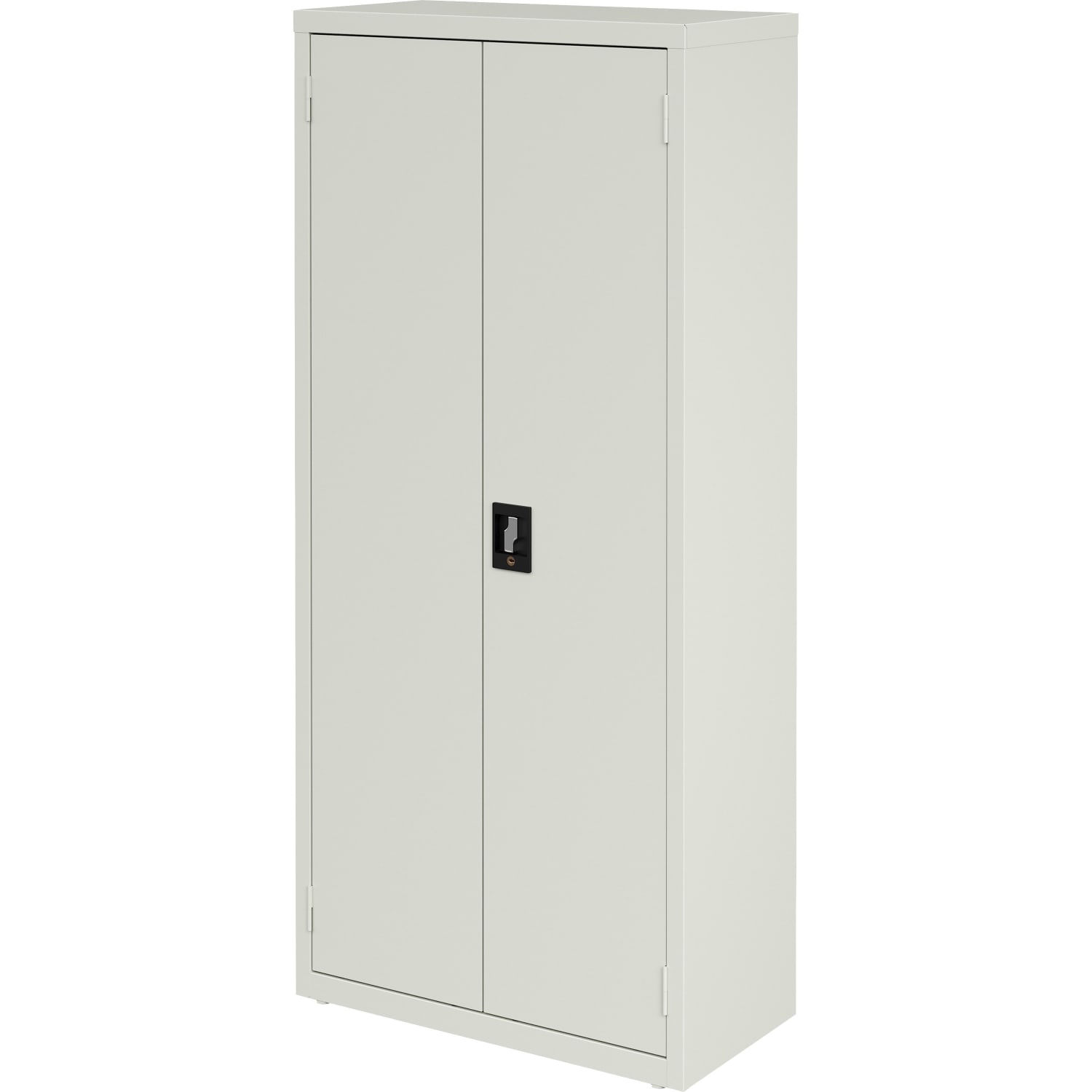 Lorell Fortress Series Slimline Storage Cabinet - 30in Width x 15in Depth x 66in Height - 4 x Shelf(ves) - 720 lb Load Capacity - Durable, Welded, Nonporous Surface, Recessed Handle, Removable Lock, Locking System - Light Gray - Baked Enamel - Steel - Image 5
