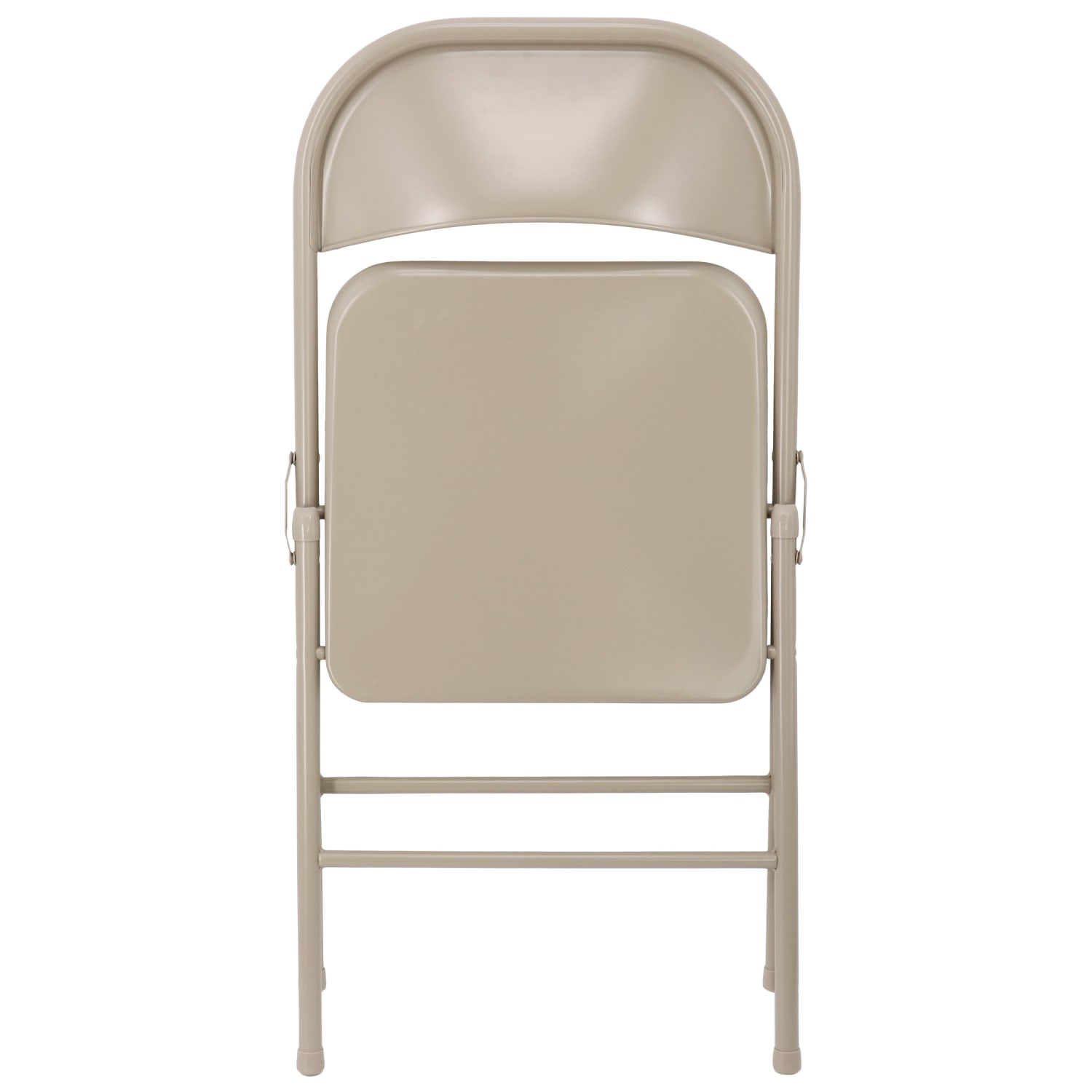 Elama Indoor And Outdoor Metal Folding Chairs, Beige, Set Of 4 Chairs - Image 3