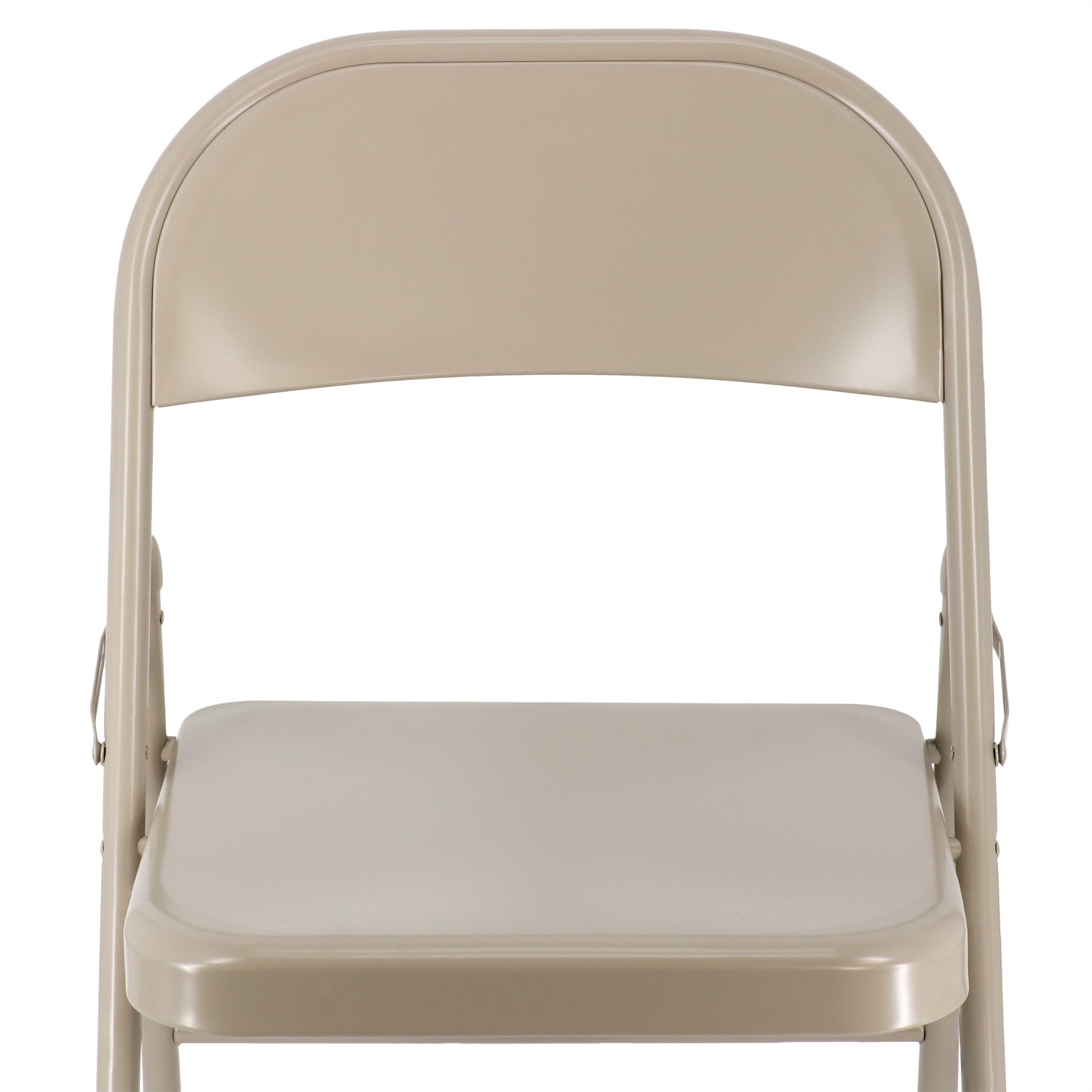 Elama Indoor And Outdoor Metal Folding Chairs, Beige, Set Of 4 Chairs - Image 6