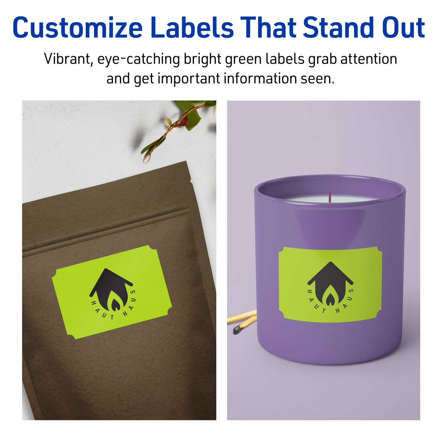 Avery Print-To-The-Edge Labels With Sure Feed Technology, 94267-BGP20, Rectangle Scalloped, 2in x 3in, Matte Bright Green, Pack of 160 - Image 4
