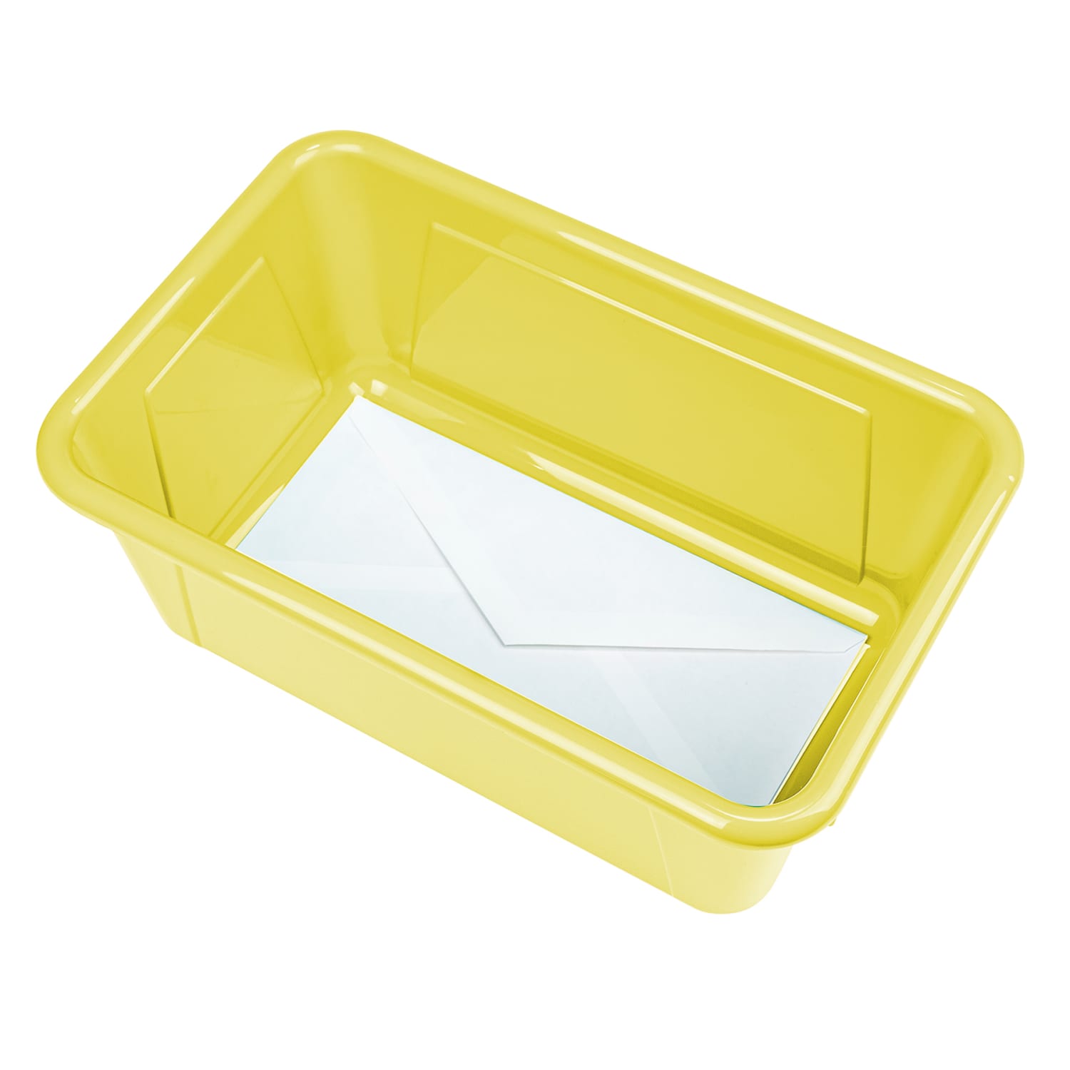 Storex Small Cubby Bins, 5-1/4inH x 8inW x 12-5/16inD, Yellow, Pack Of 5 Bins - Image 5