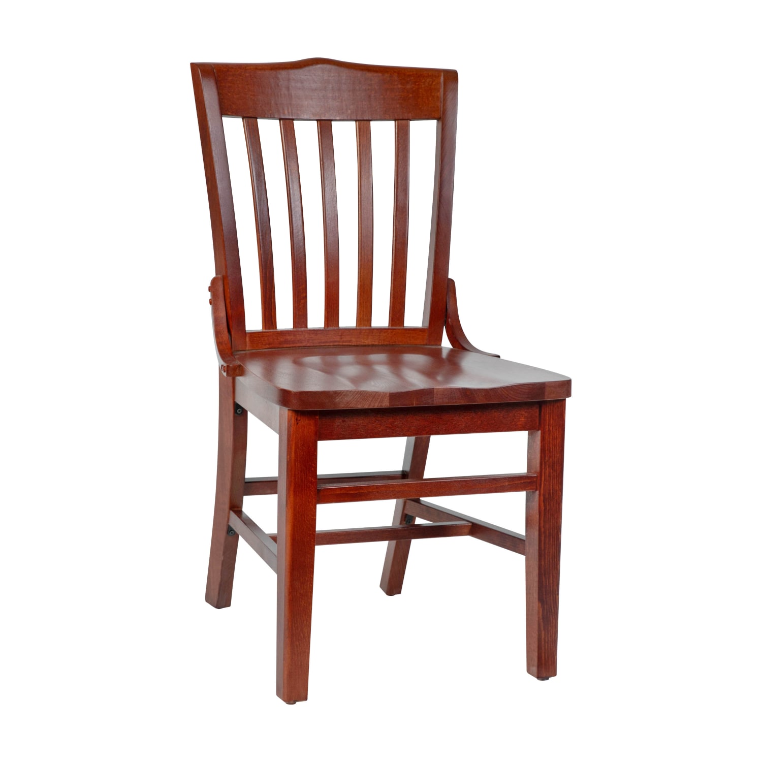 Flash Furniture HERCULES Series Finished School House Back Wooden Restaurant Chair, Mahogany