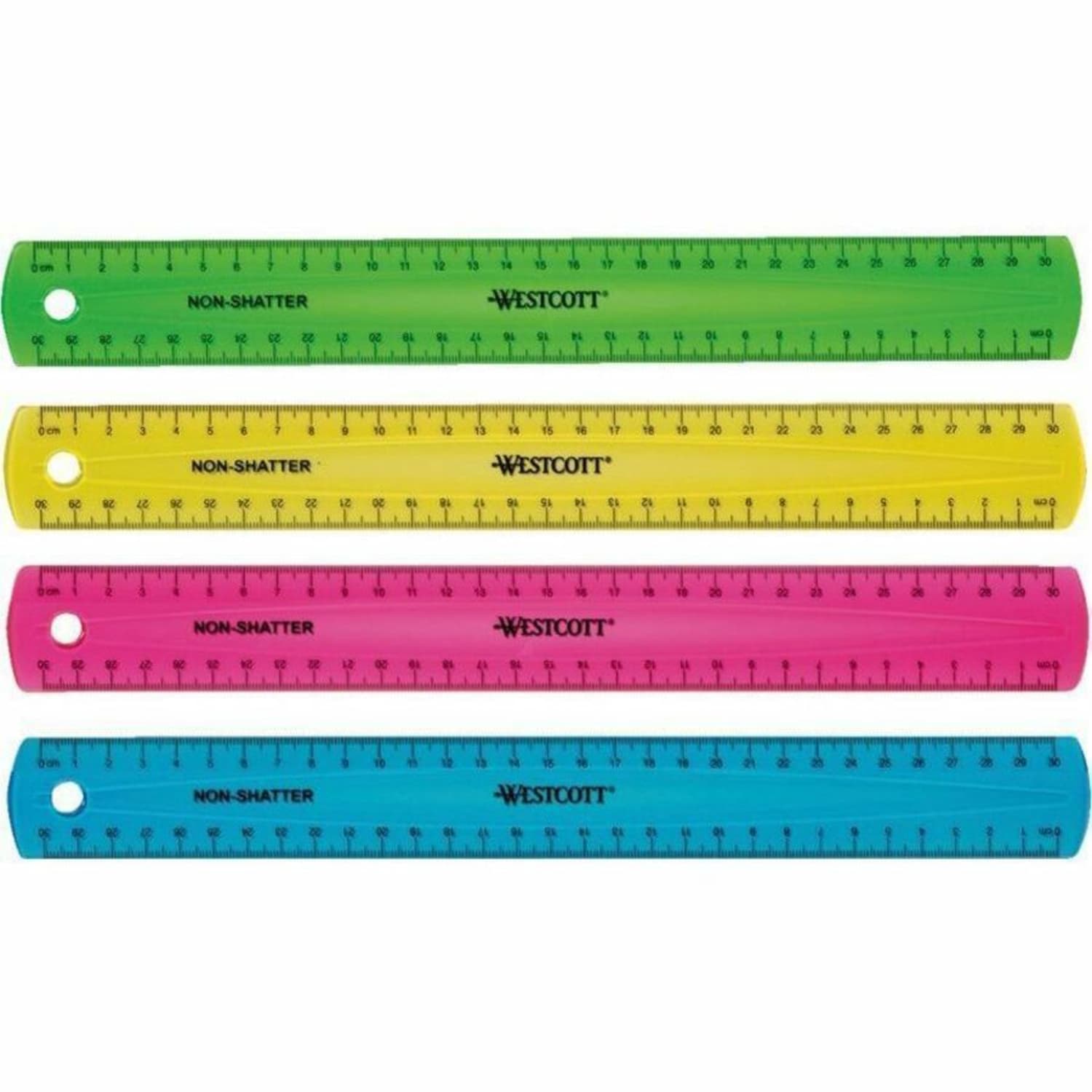 Westcott Shatterproof Ruler, 12in, Assorted Colors - Image 3