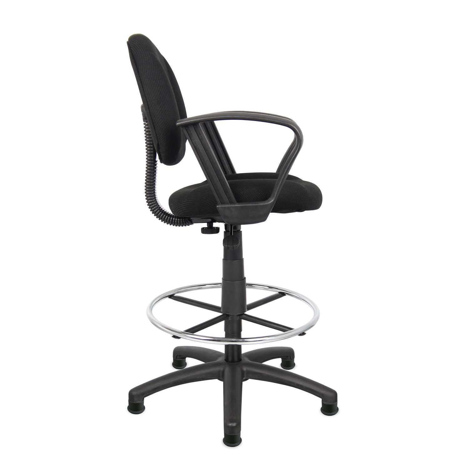 Boss Office Products Ergonomic Drafting Stool With Back Black PopularChairscom