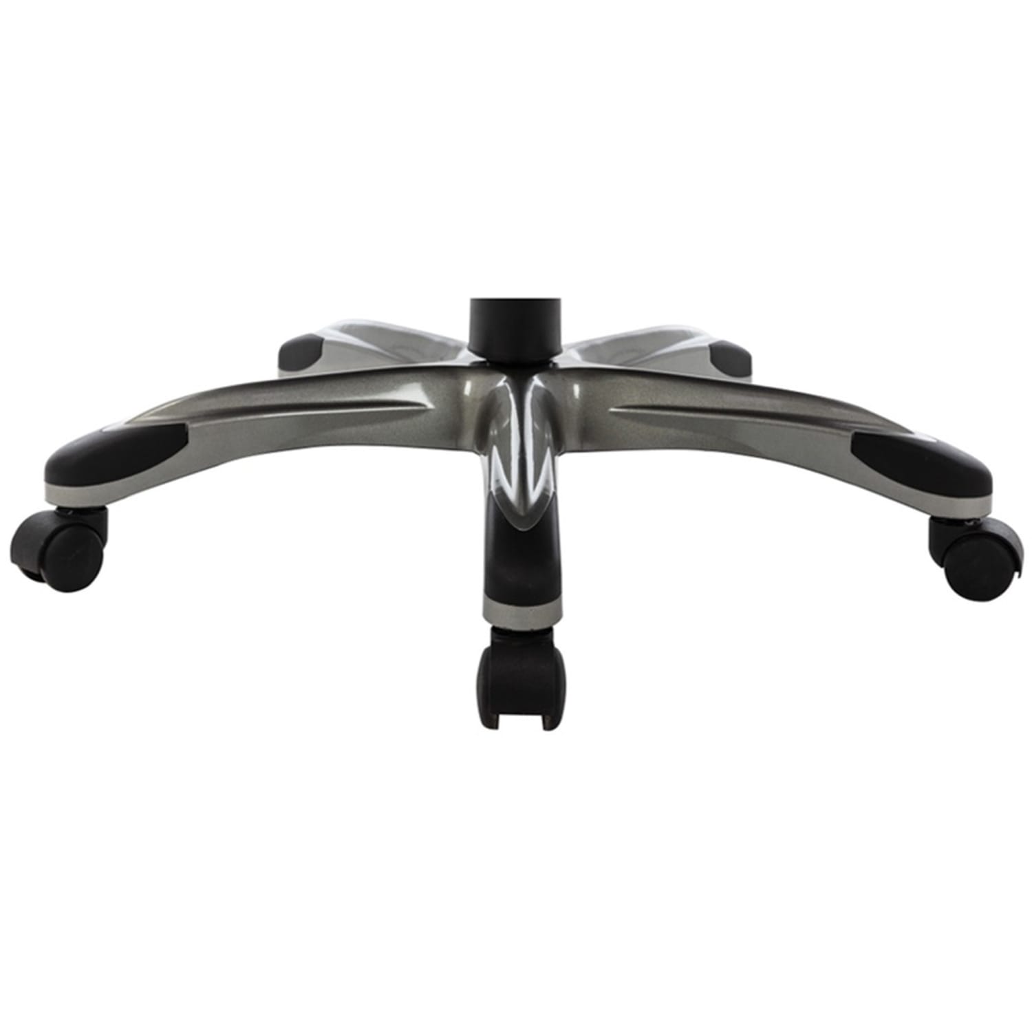 LYS NuSparc Flip Armrest Mid Back Leather Chair BlackSilver PopularChairscom