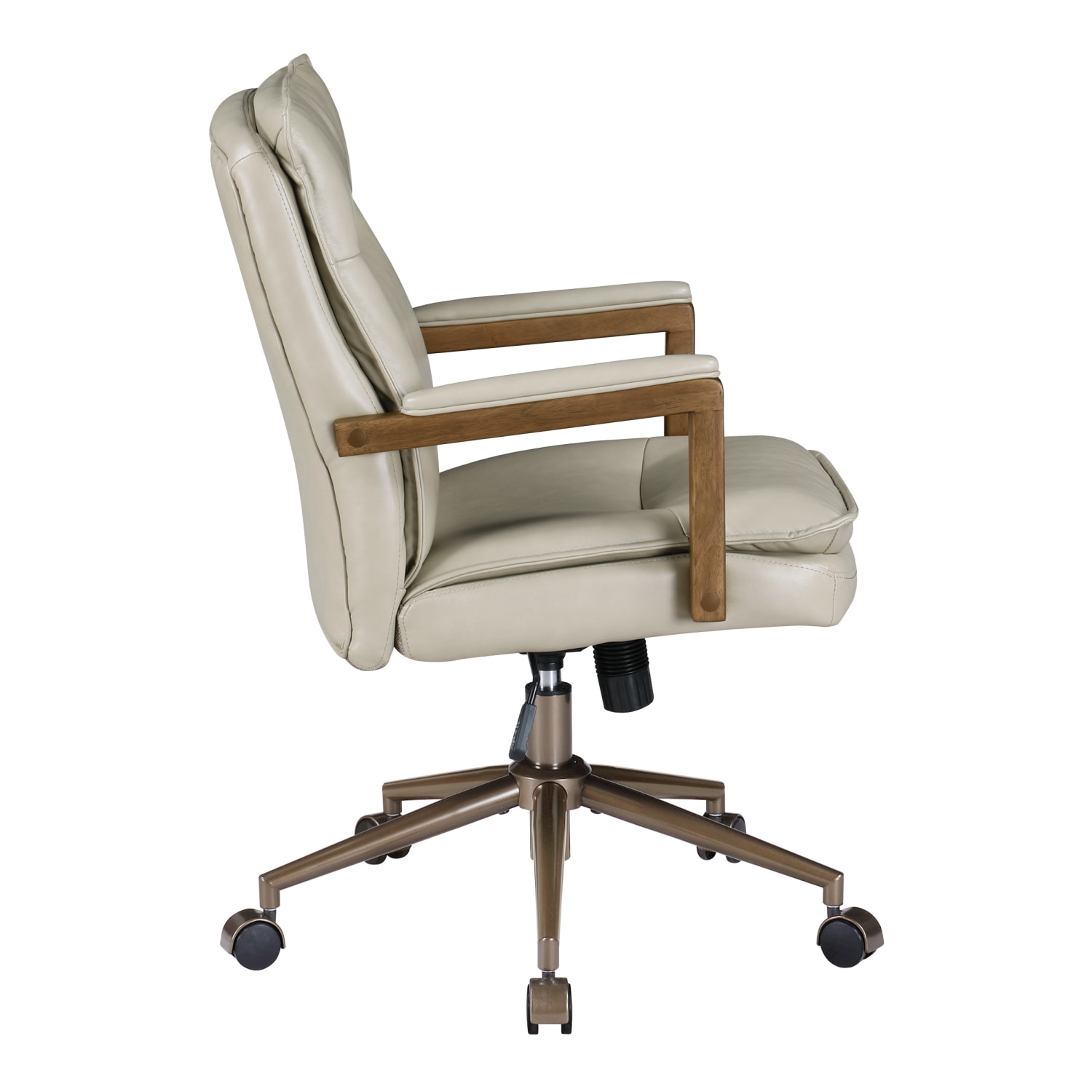 Office Star Woodlands Faux Leather High-Back Executive Office Chair, Taupe - Image 3