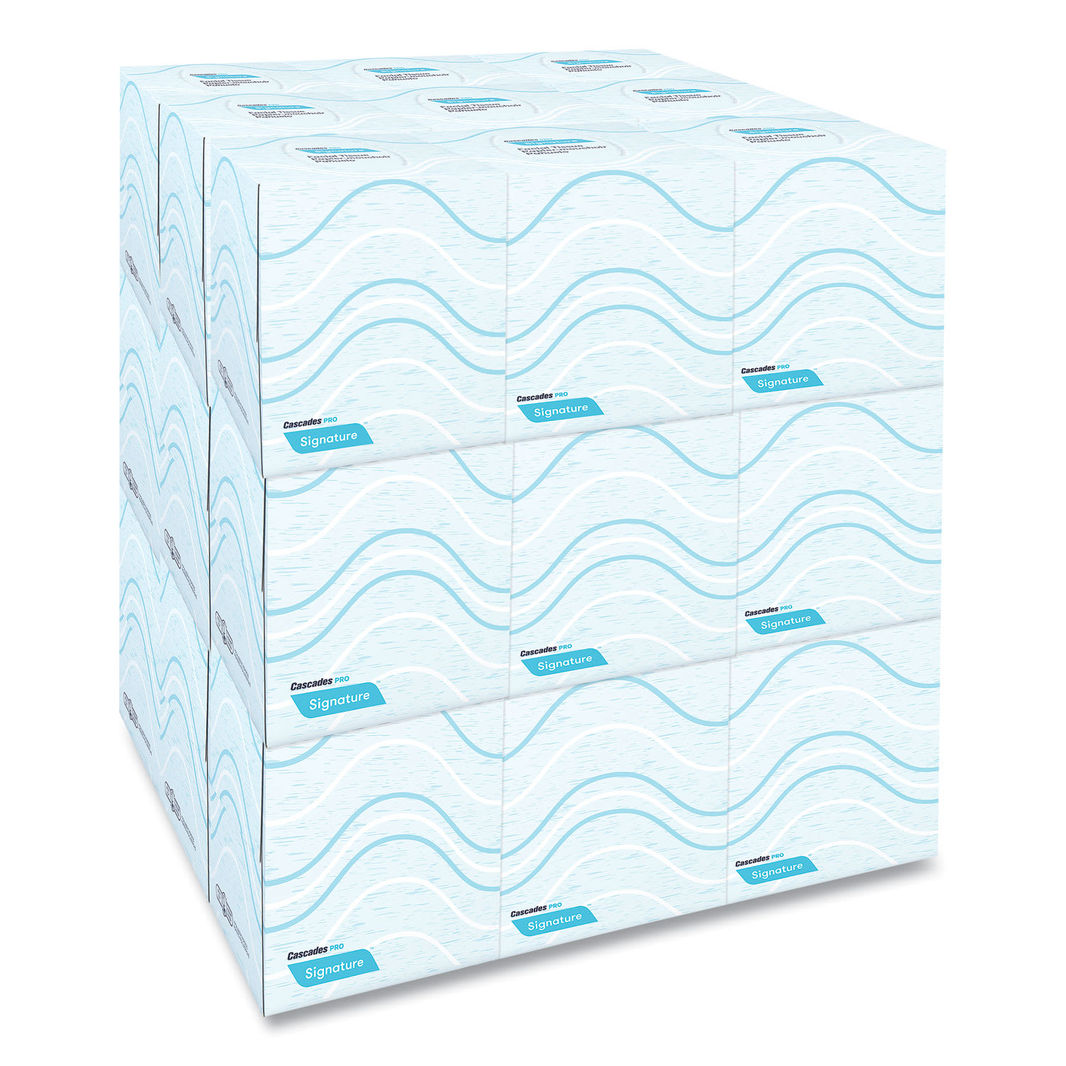 Cascades PRO Signature Facial Tissue, 2-Ply, White, Cube, 90 Sheets/Box, 36 Boxes/Carton - Image 6