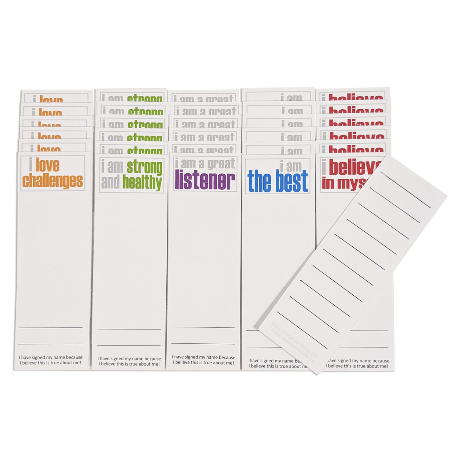 Inspired Minds Page Keepers Bookmarks, 2in x 6in, Positivity Booster Set, 30 Per Pack, Set Of 3 Packs - Image 3