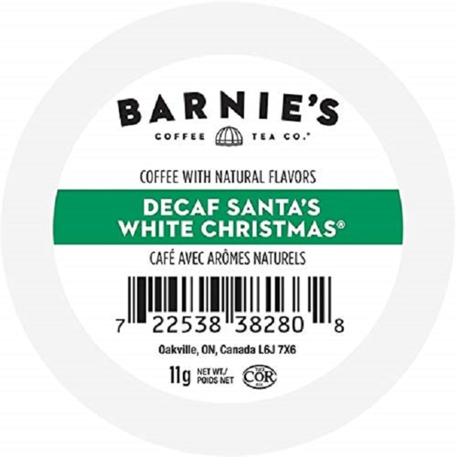 Barnies Coffee & Tea Co. Single Serve K Cup Decaf Coffee Pods, Santas White Christmas, Box Of 24 Pods - Image 3