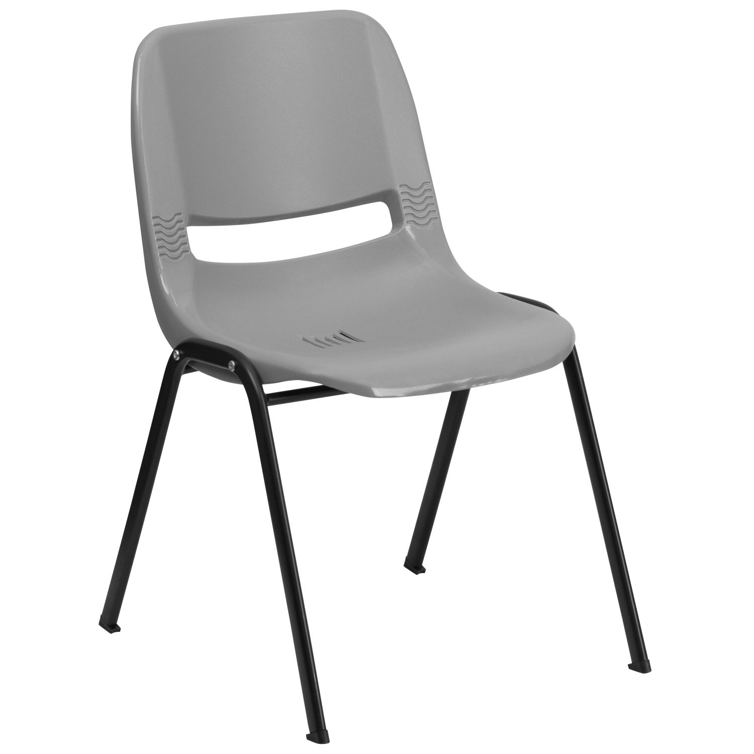 Flash Furniture HERCULES Series Ergonomic Shell Stack Chair GrayBlack PopularChairscom
