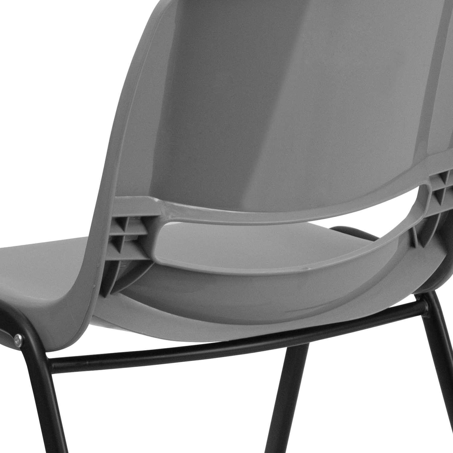 Flash Furniture HERCULES Series Ergonomic Shell Stack Chair GrayBlack PopularChairscom