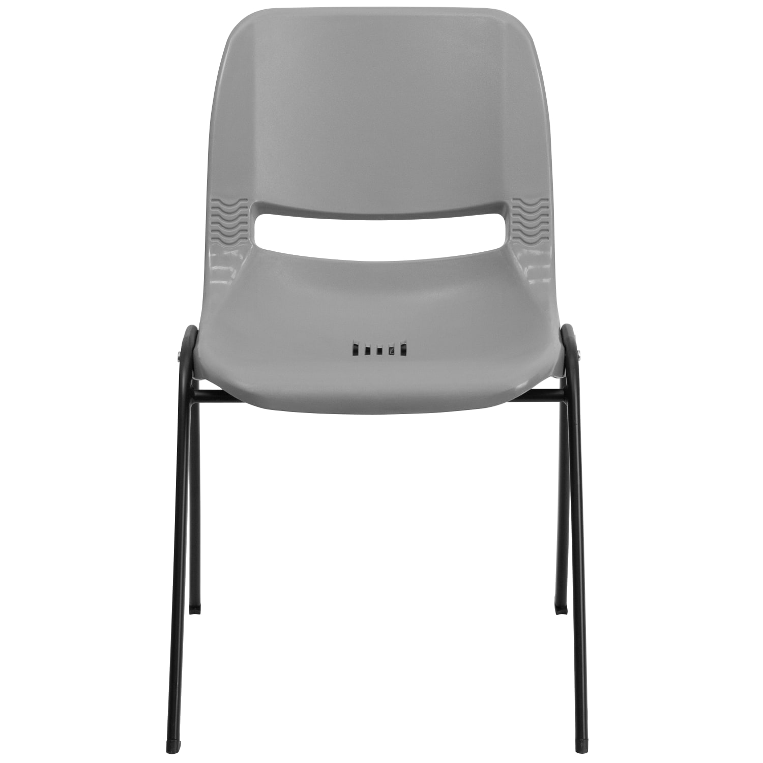 Flash Furniture HERCULES Series Ergonomic Shell Stack Chair GrayBlack PopularChairscom
