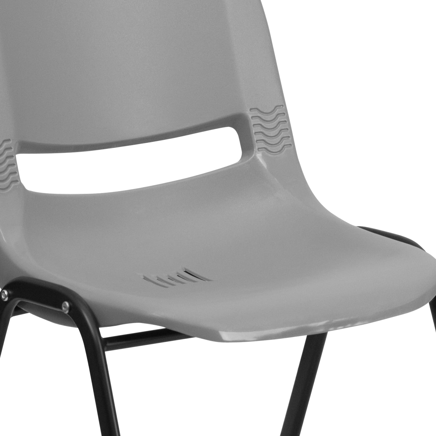 Flash Furniture HERCULES Series Ergonomic Shell Stack Chair GrayBlack PopularChairscom