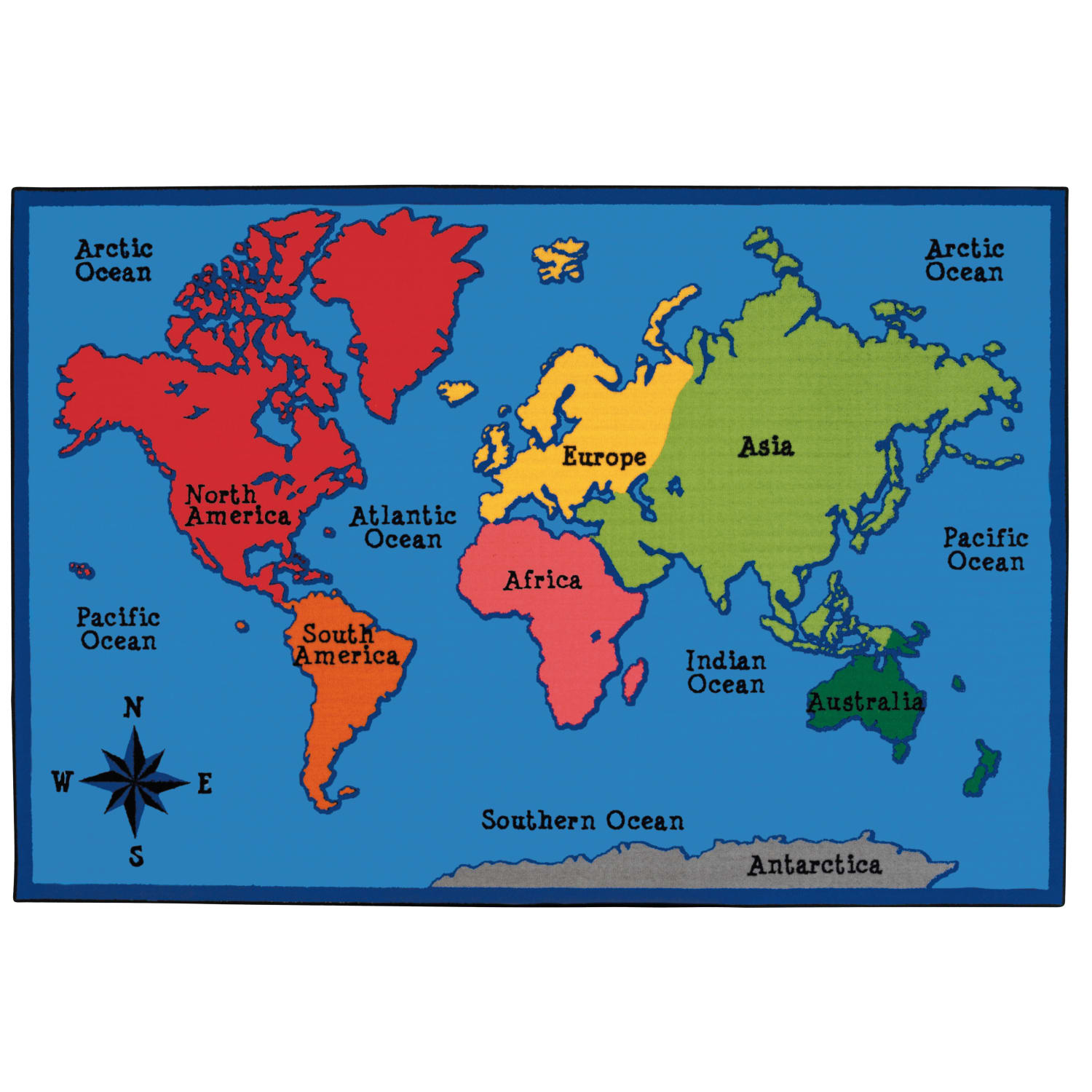 Carpets for Kids KID$Value Rugs World Map Activity Rug, 4ft x 6ft , Multicolor