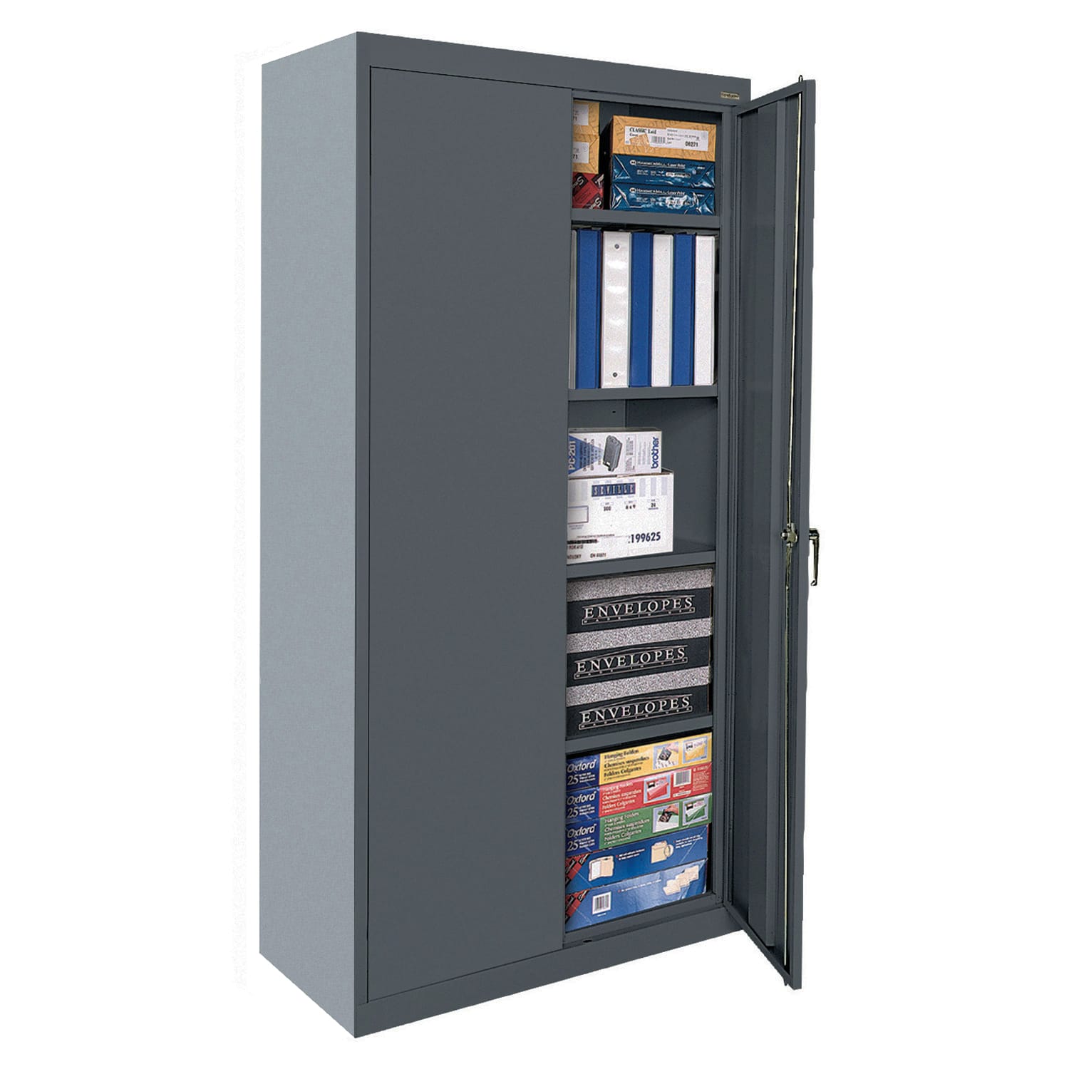 Sandusky Classic Series Medium-Duty Assembled Storage Cabinet, 72inH x 36inW x 18inD, Charcoal - Image 3