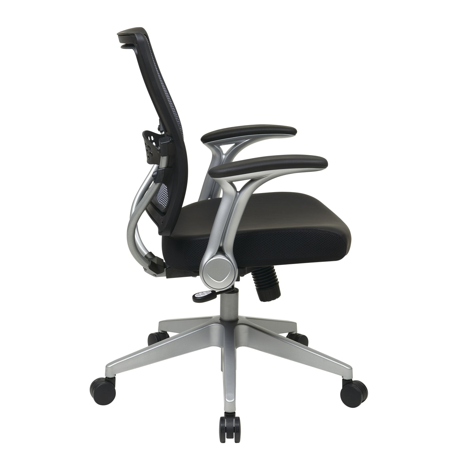 Office Star Space Seating 67 Series Ergonomic Air GridBonded Leather MidBack Chair Black PopularChairscom Office Star Space Seating 67 Series Ergonomic Air GridBonded Leather Mid Back Chair Black PopularChairscom