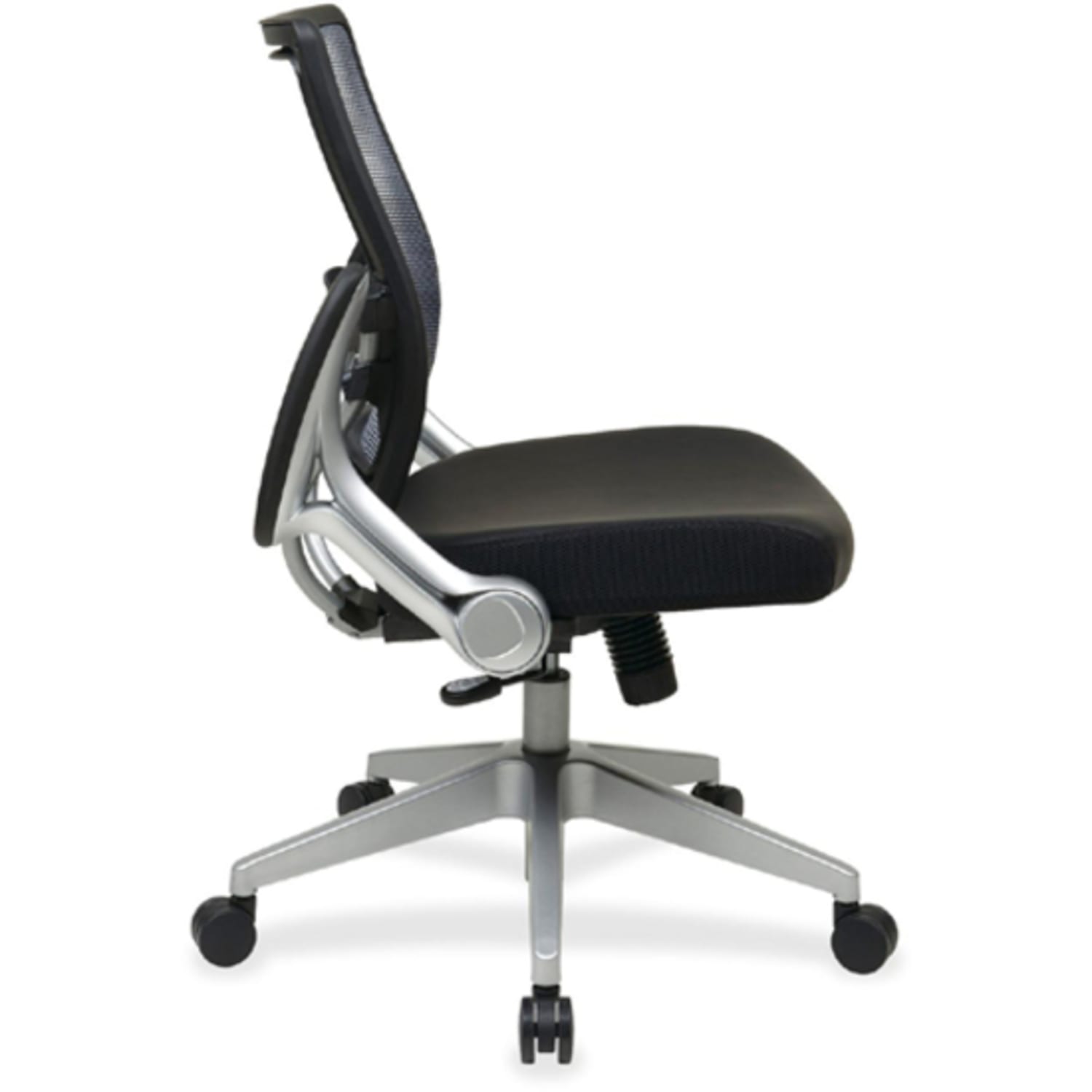 Office Star Space Seating 67 Series Ergonomic Air GridBonded Leather Mid Back Chair Black PopularChairscom