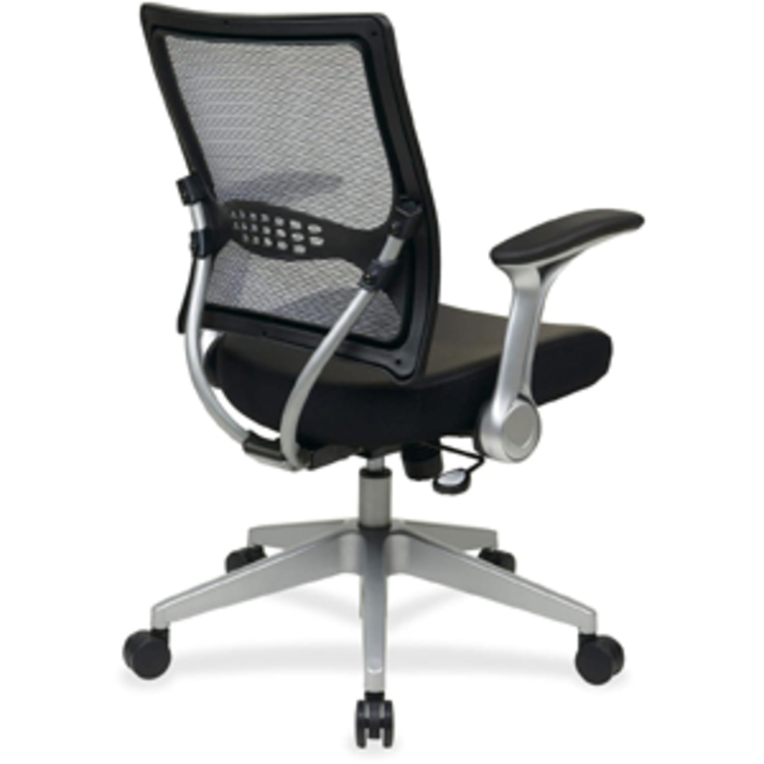 Office Star Space Seating 67 Series Ergonomic Air GridBonded Leather Mid Back Chair Black PopularChairscom