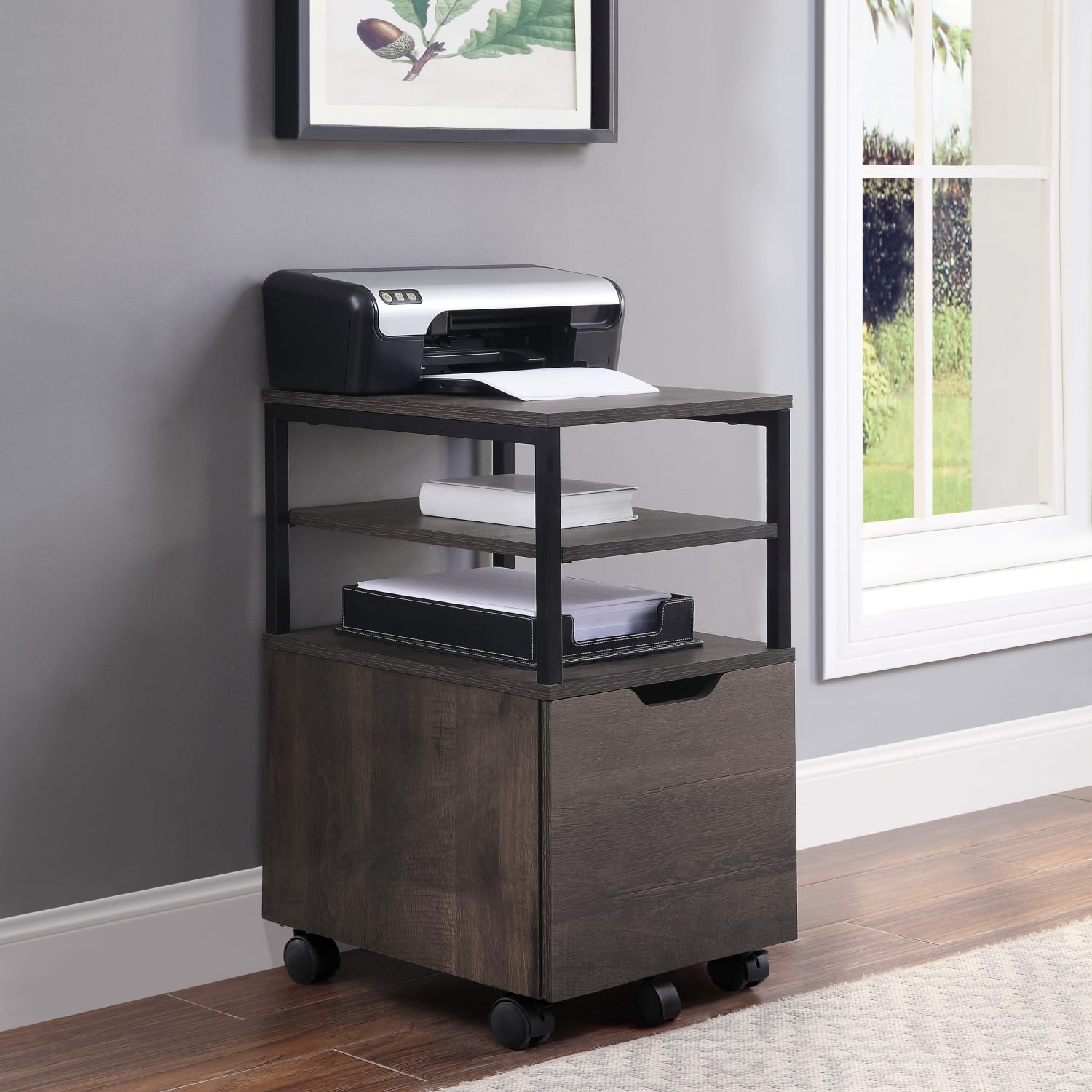 Office Star Contempo 20inD Vertical Mobile File Cabinet, Ash Gray - Image 5