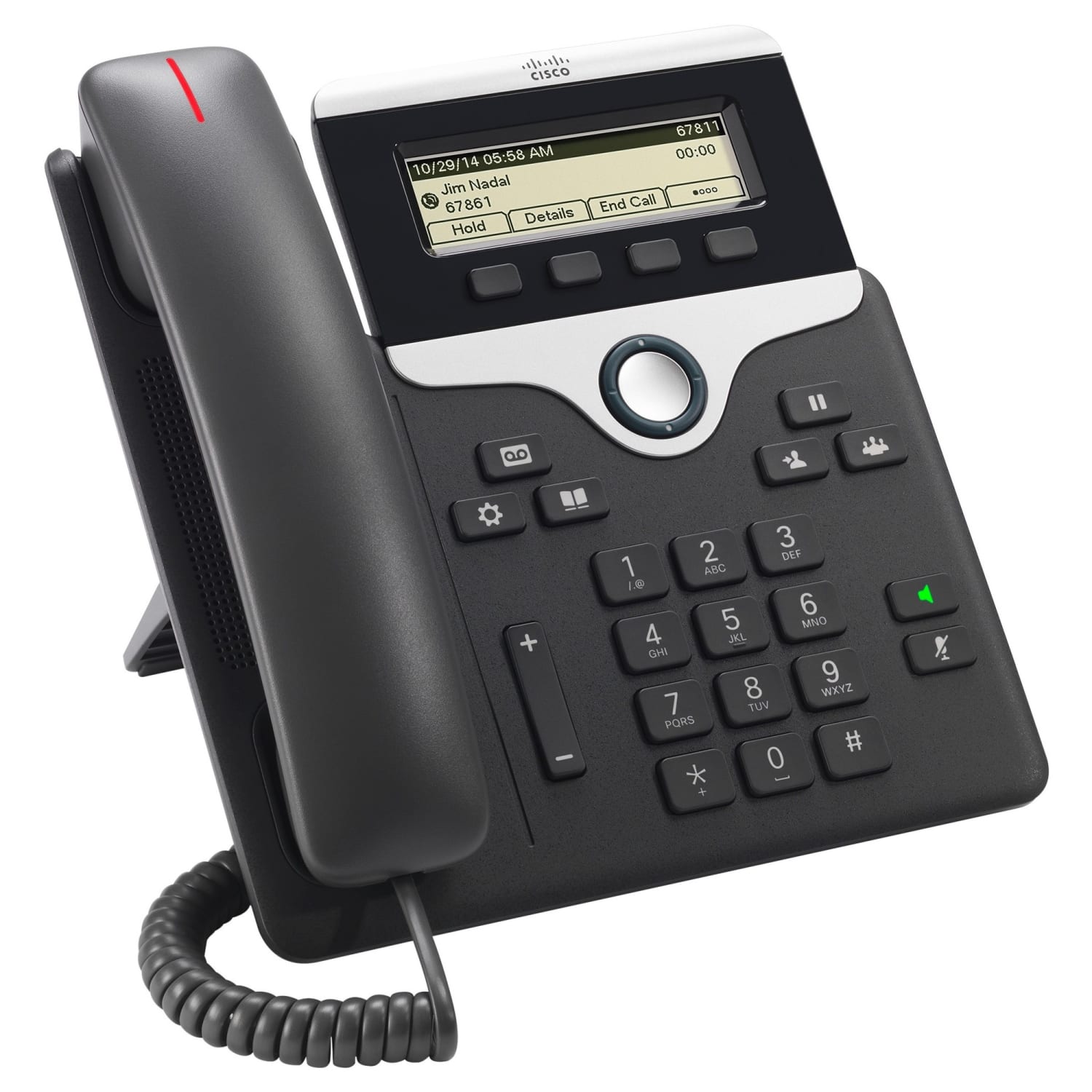 Cisco 7811 IP Phone - Corded - Wall Mountable - Charcoal - 1 x Total Line - VoIP - 2 x Network (RJ-45) - PoE Ports - Image 3