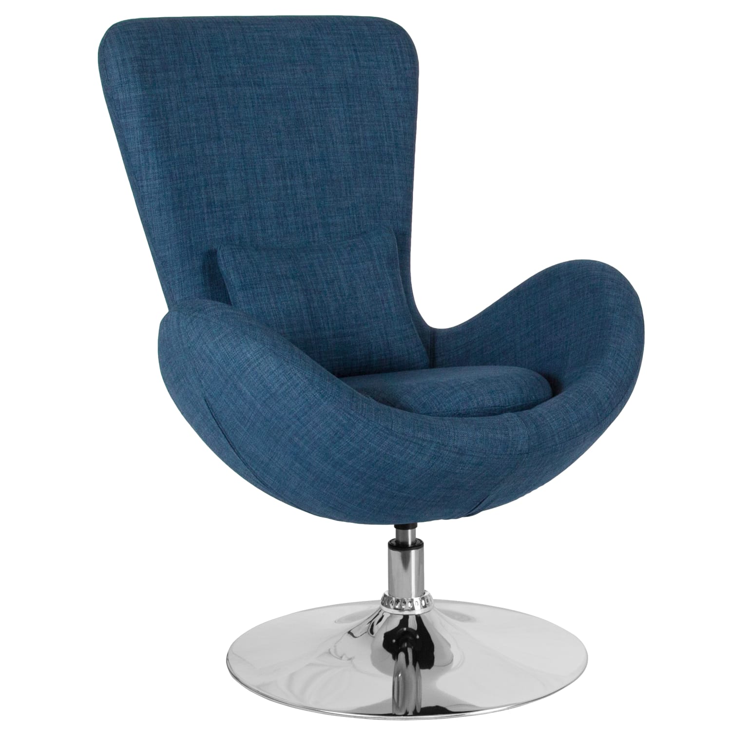 Flash Furniture Egg Side Reception Chair With Bowed Seat, Blue/Chrome - Image 3