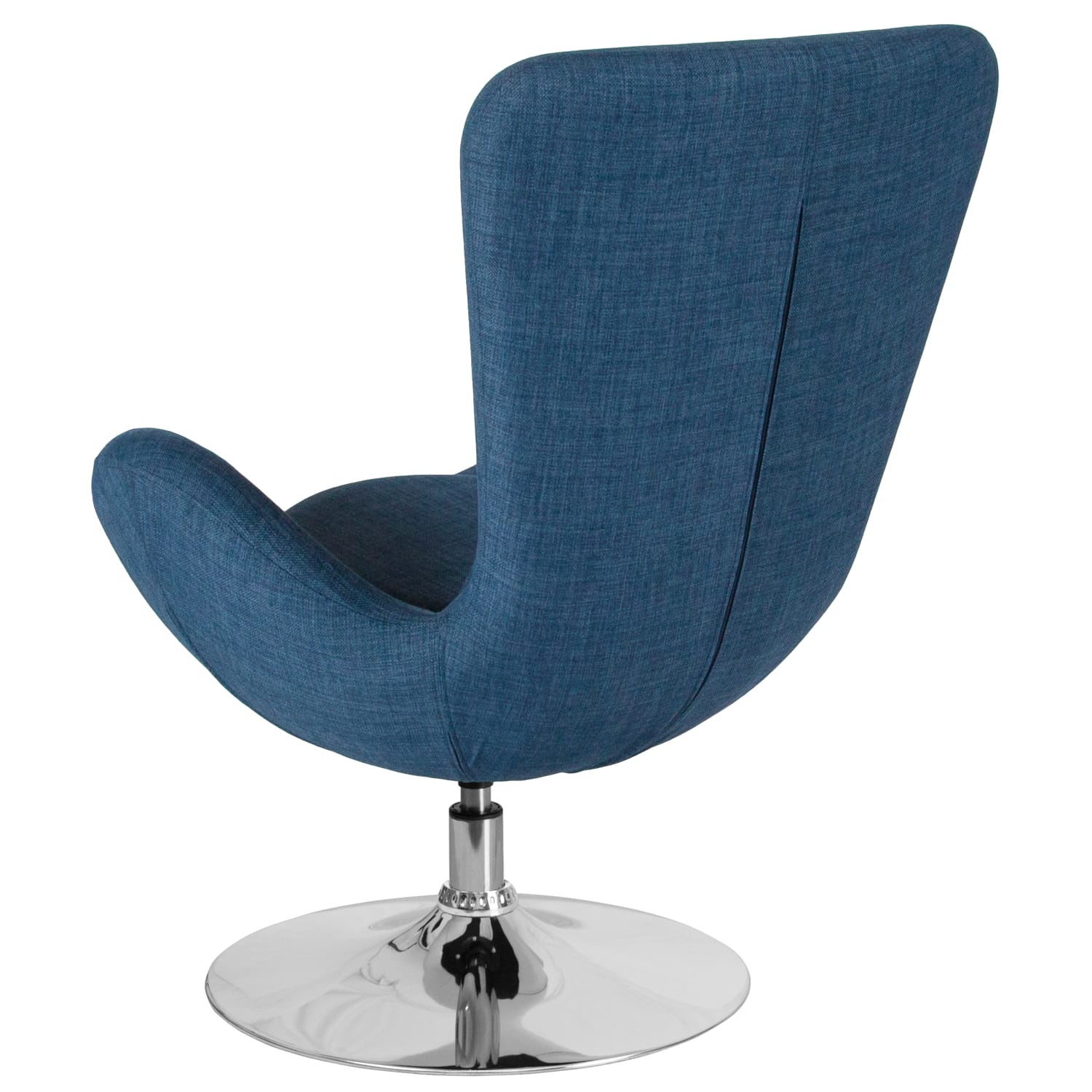 Flash Furniture Egg Side Reception Chair With Bowed Seat BlueChrome PopularChairscom